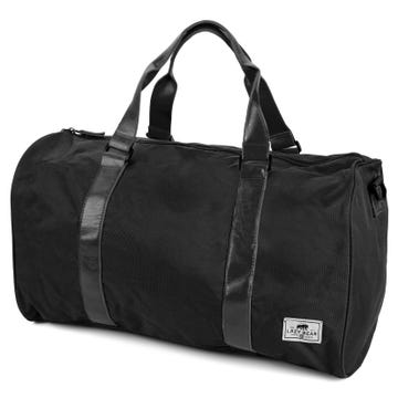 Lewis | Black Polyester & Faux Leather Duffle Bag