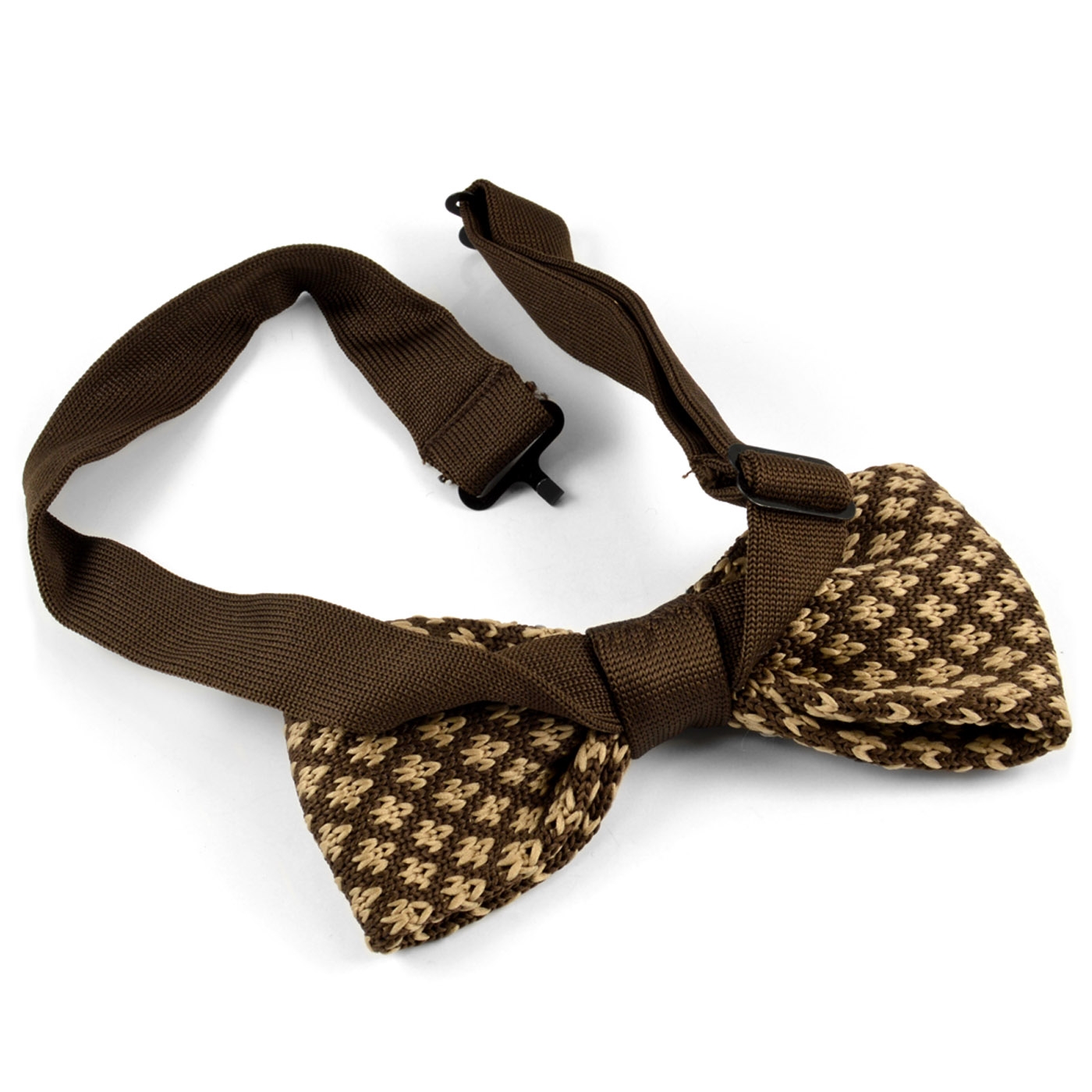 Brown Knitted Pre-Tied Bow Tie - 3