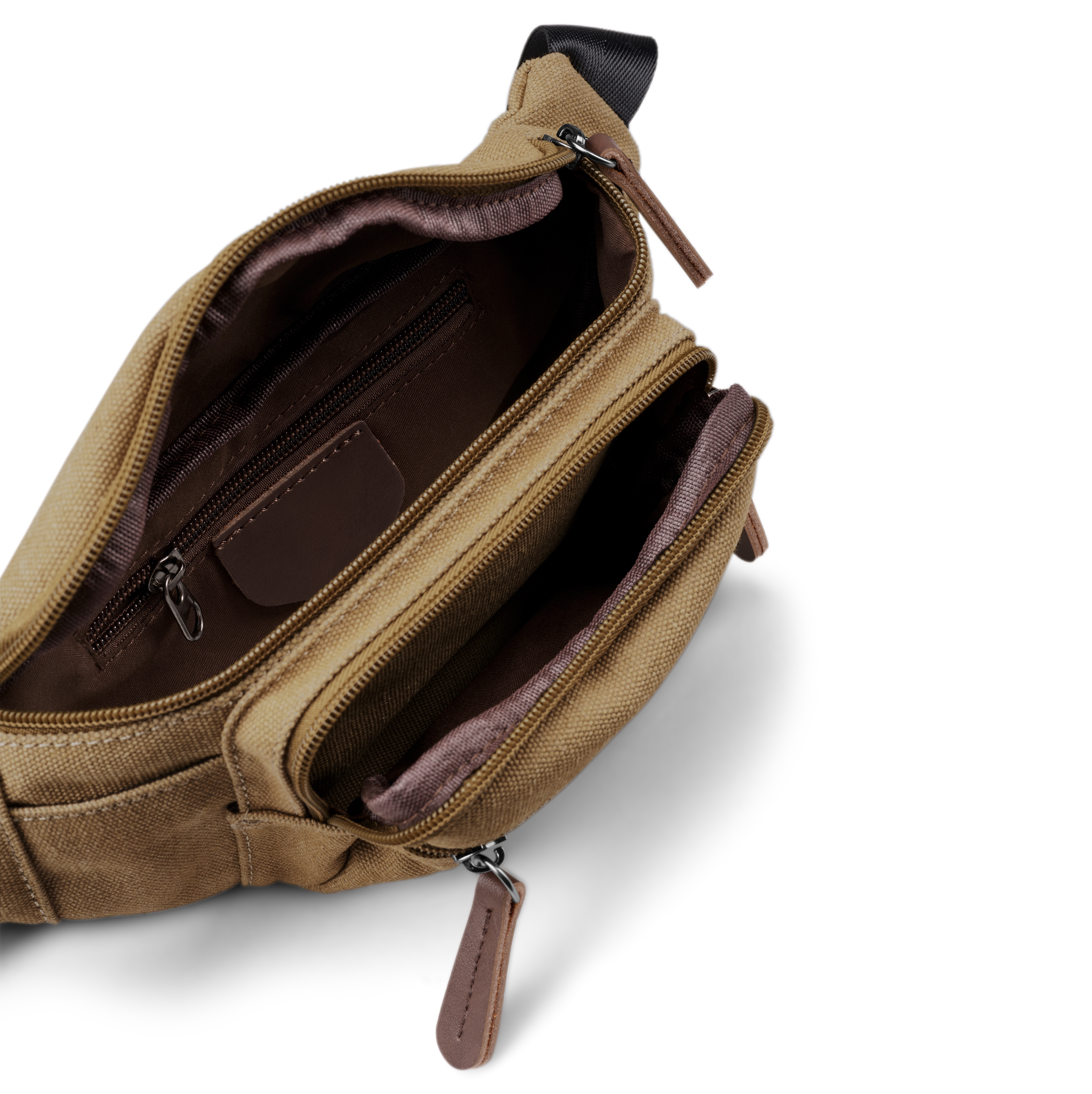 Mustard Yellow Canvas & Brown Leather Bum Bag - 3