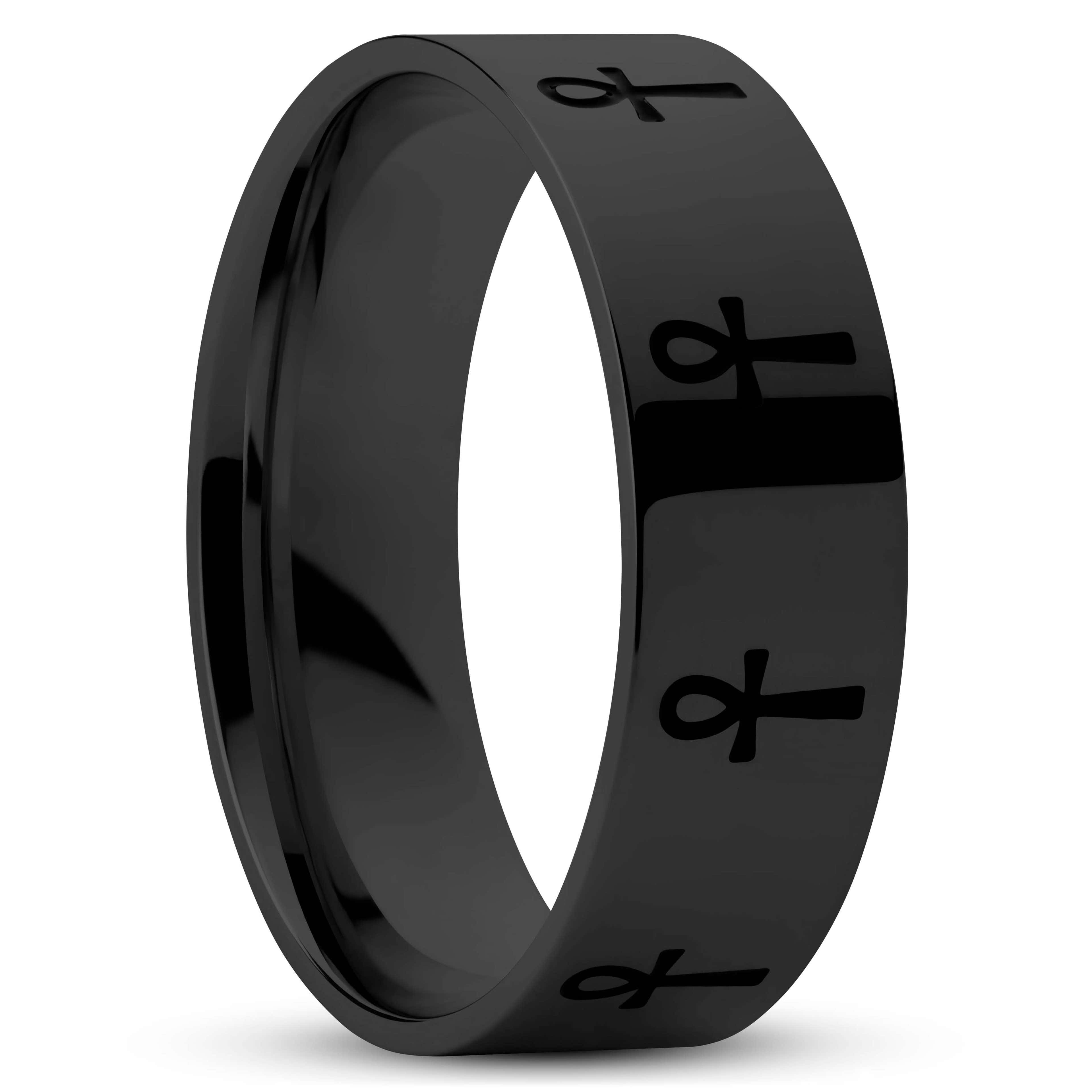 Black Ankh Ring