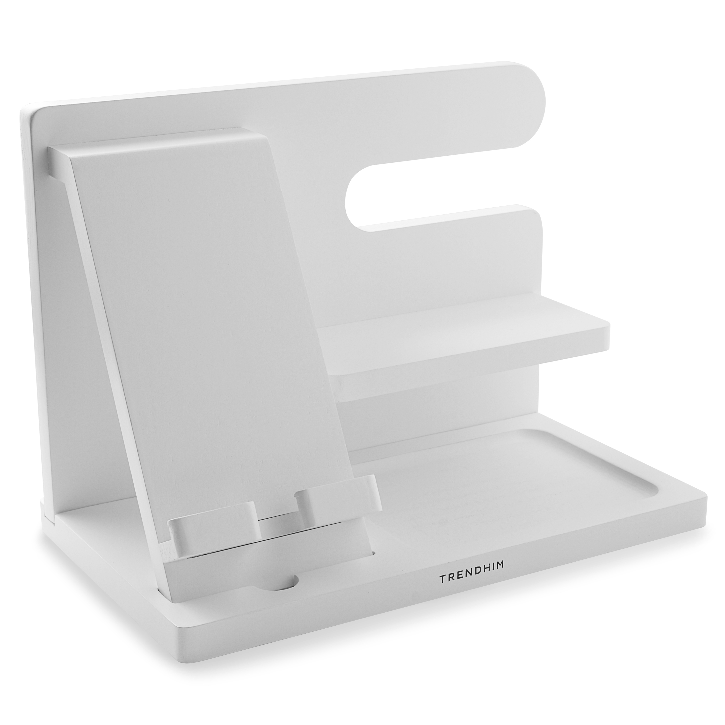 Fehér fa telefonállvány és asztali szervező - 4