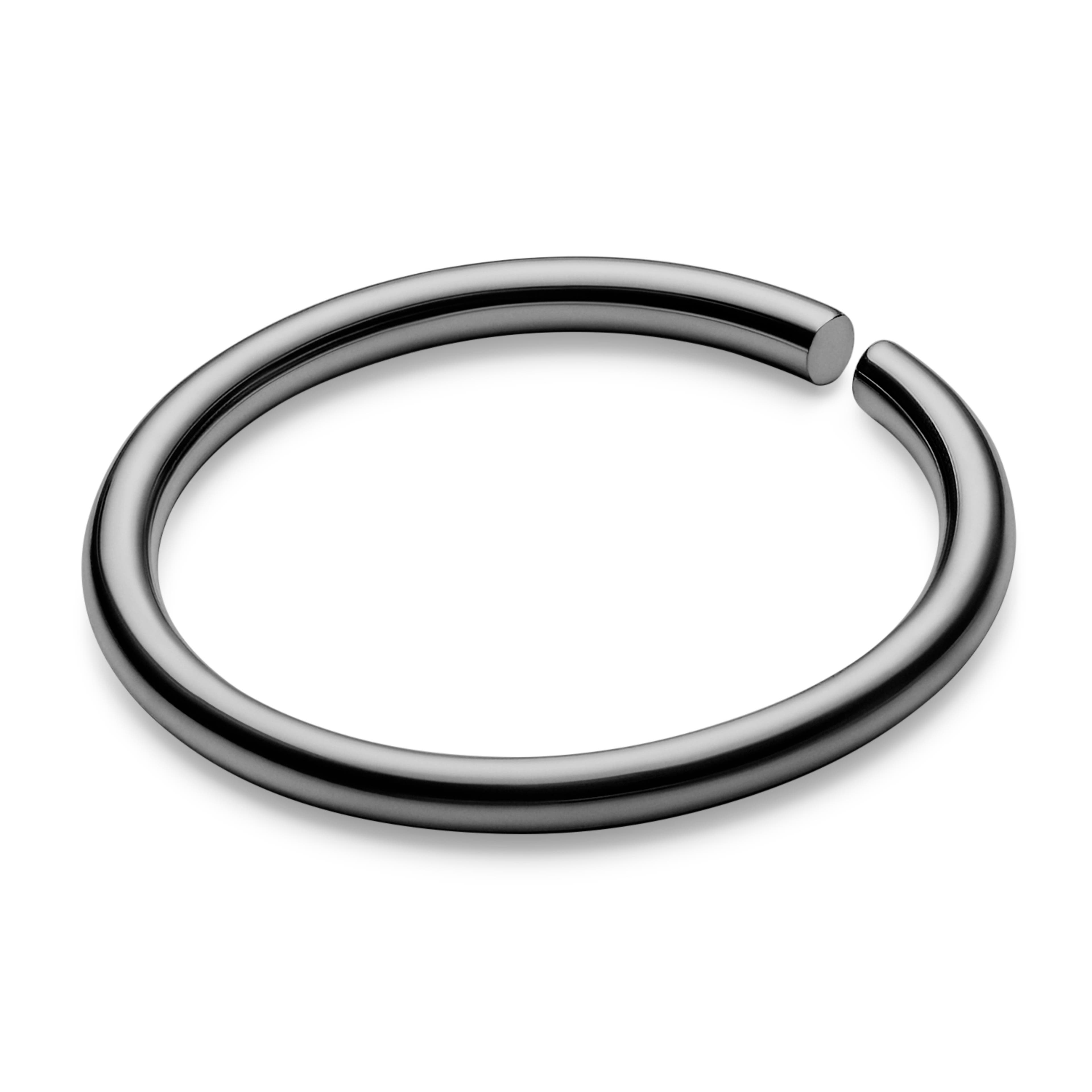 8 mm Seamless Silver-Tone Titanium Piercing Ring