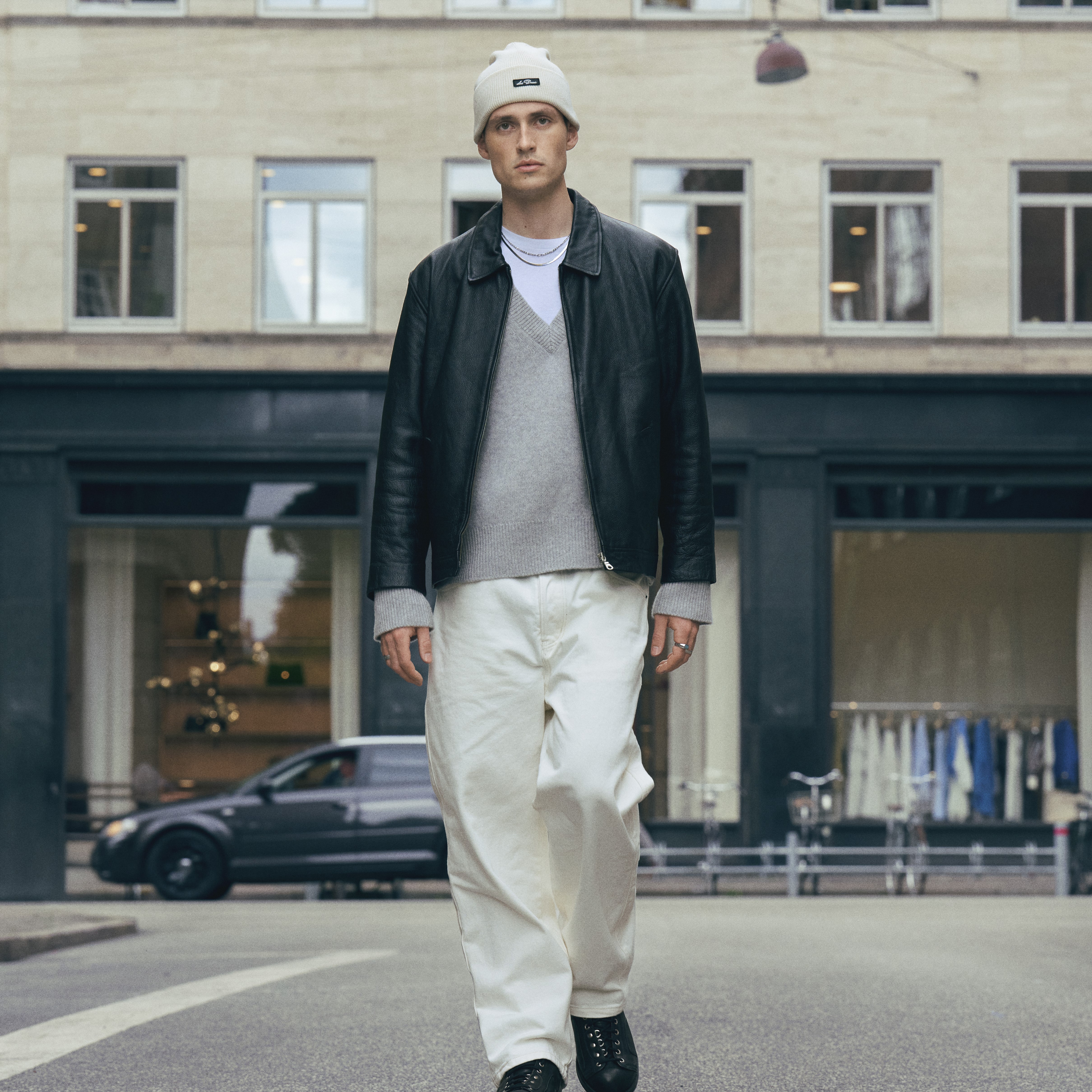 Les Deux | Wayne elfenbensvit mössa med logga - 6