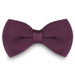 Deep Purple Knitted Pre-Tied Bow Tie