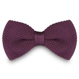 Deep Purple Knitted Pre-Tied Bow Tie