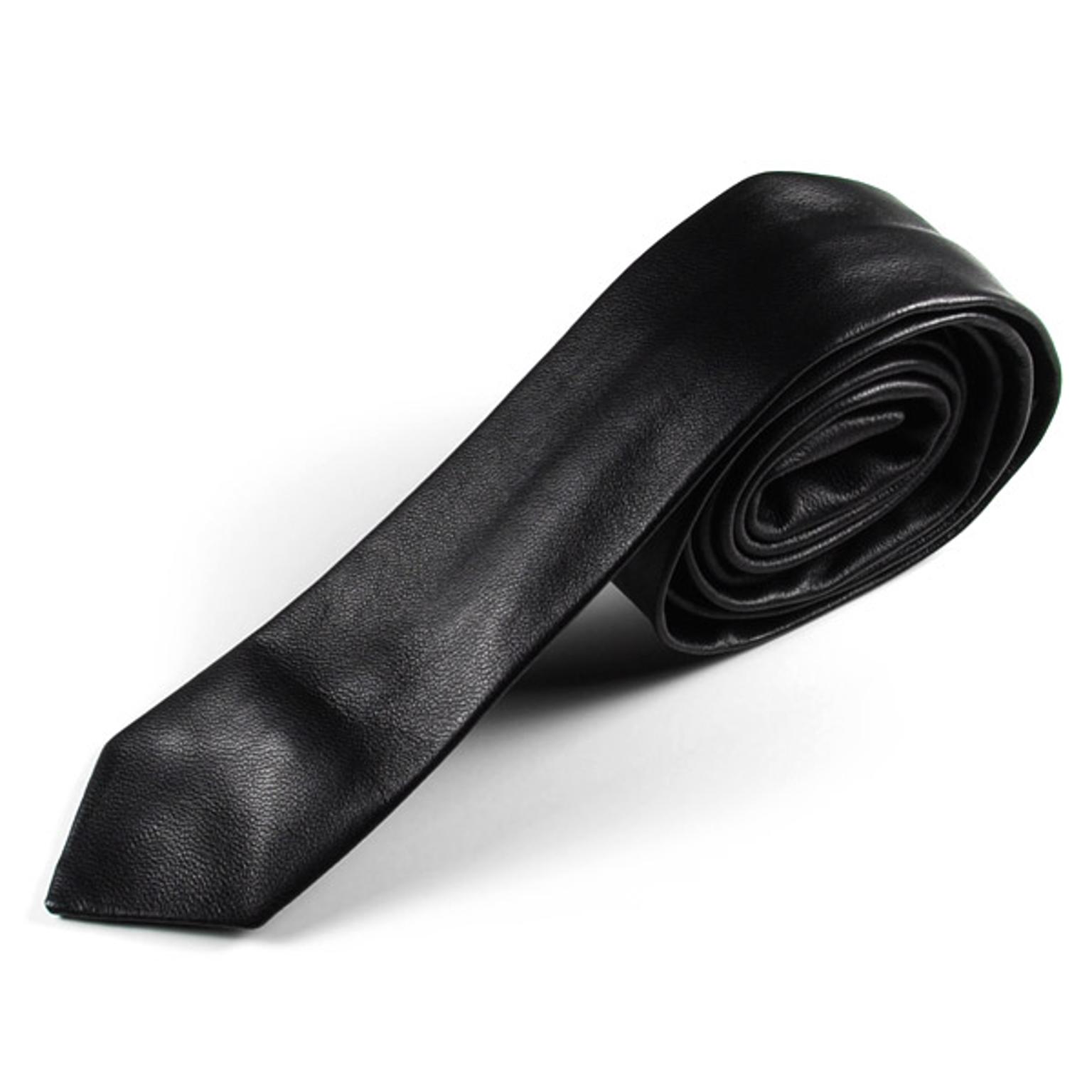 Schwarze Kunstleder Krawatte Schwarze Kunstleder Krawatte