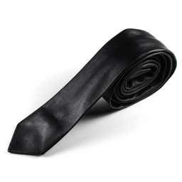 Corbata de cuero sintético negra