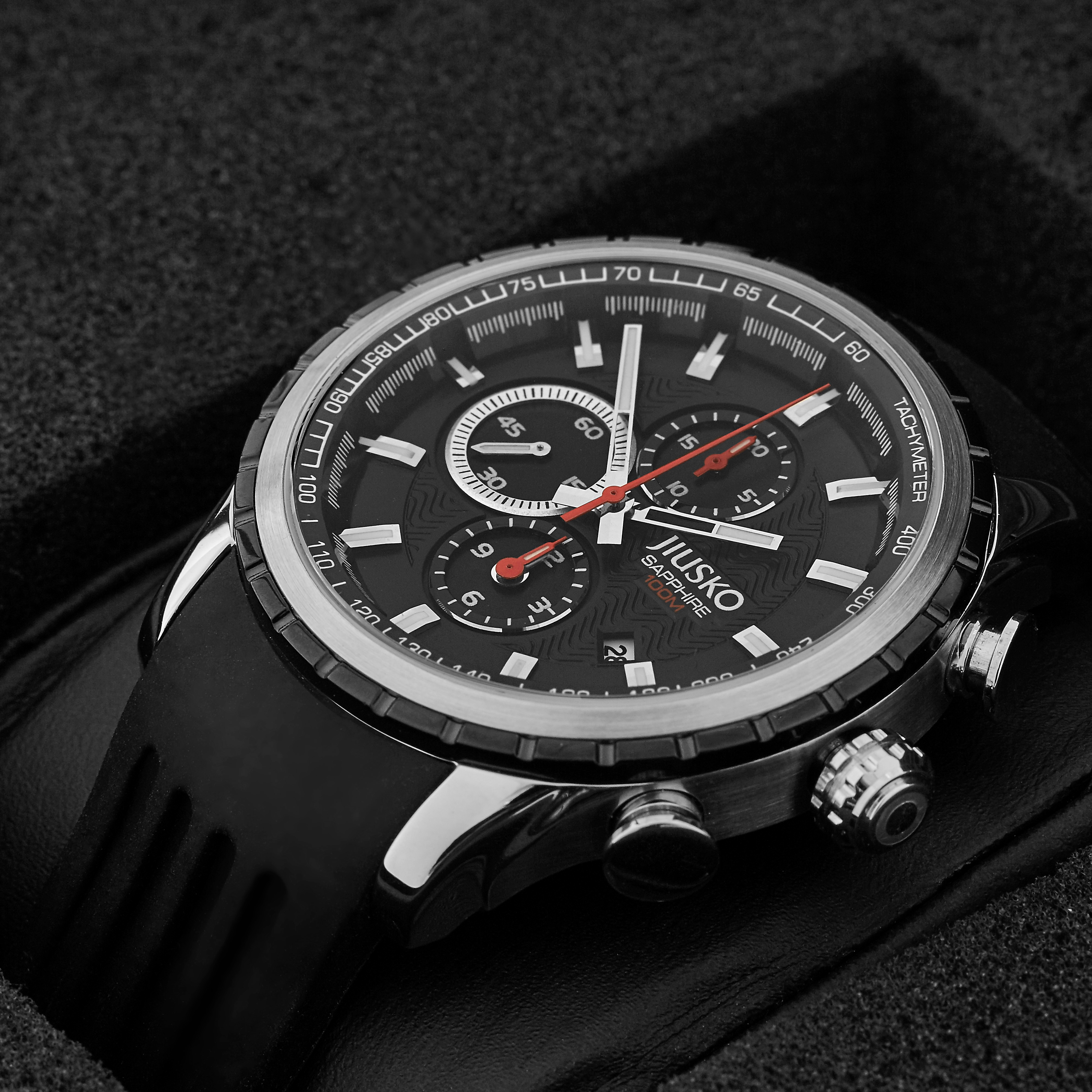 Svart Chrono Klokke - 5