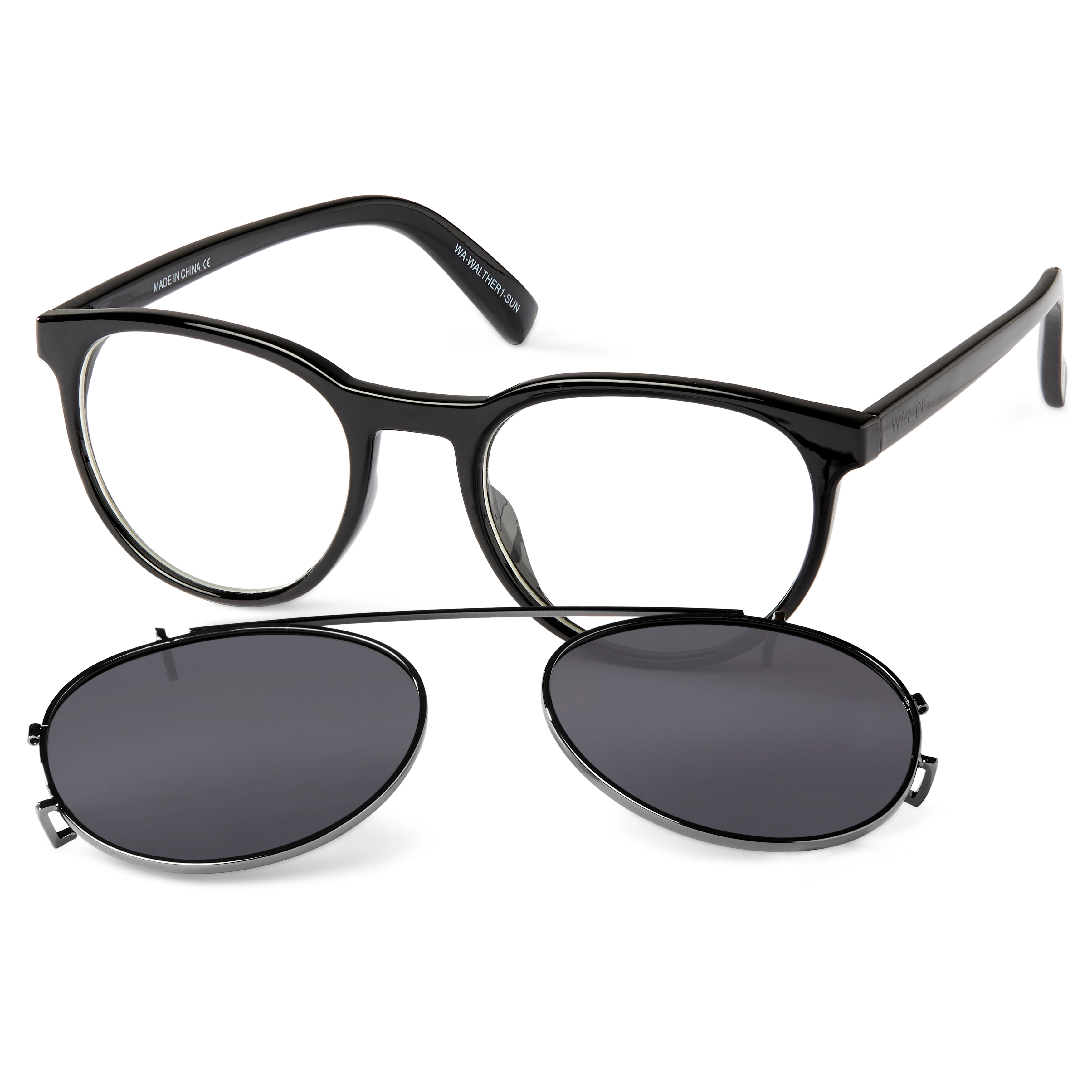 Walther Black Clear Lens Vista Glasses with Clip-On Shades - 5