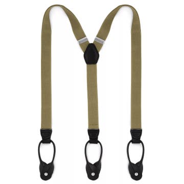 Slim Olive Green Split Button Braces Slim Olive Green Split Button Braces