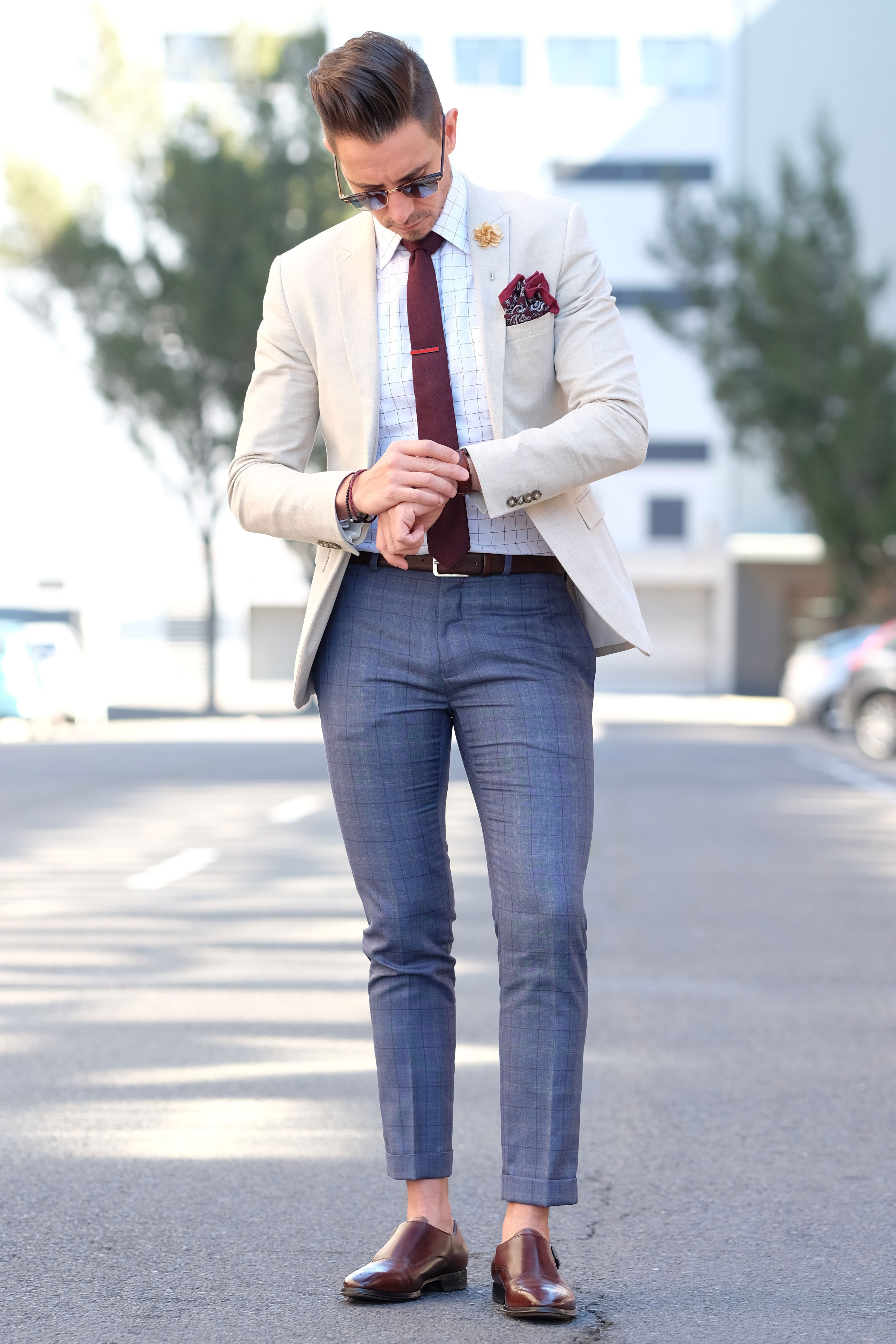 Red Square Short Tie Clip - 7