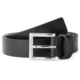 Padua | Slim Black Leather Dress Belt