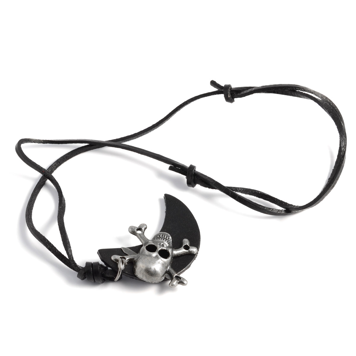 Einzigartige Lederhalskette mit Schädel - 2