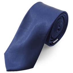 Basic Shiny Navy Blue Polyester Tie