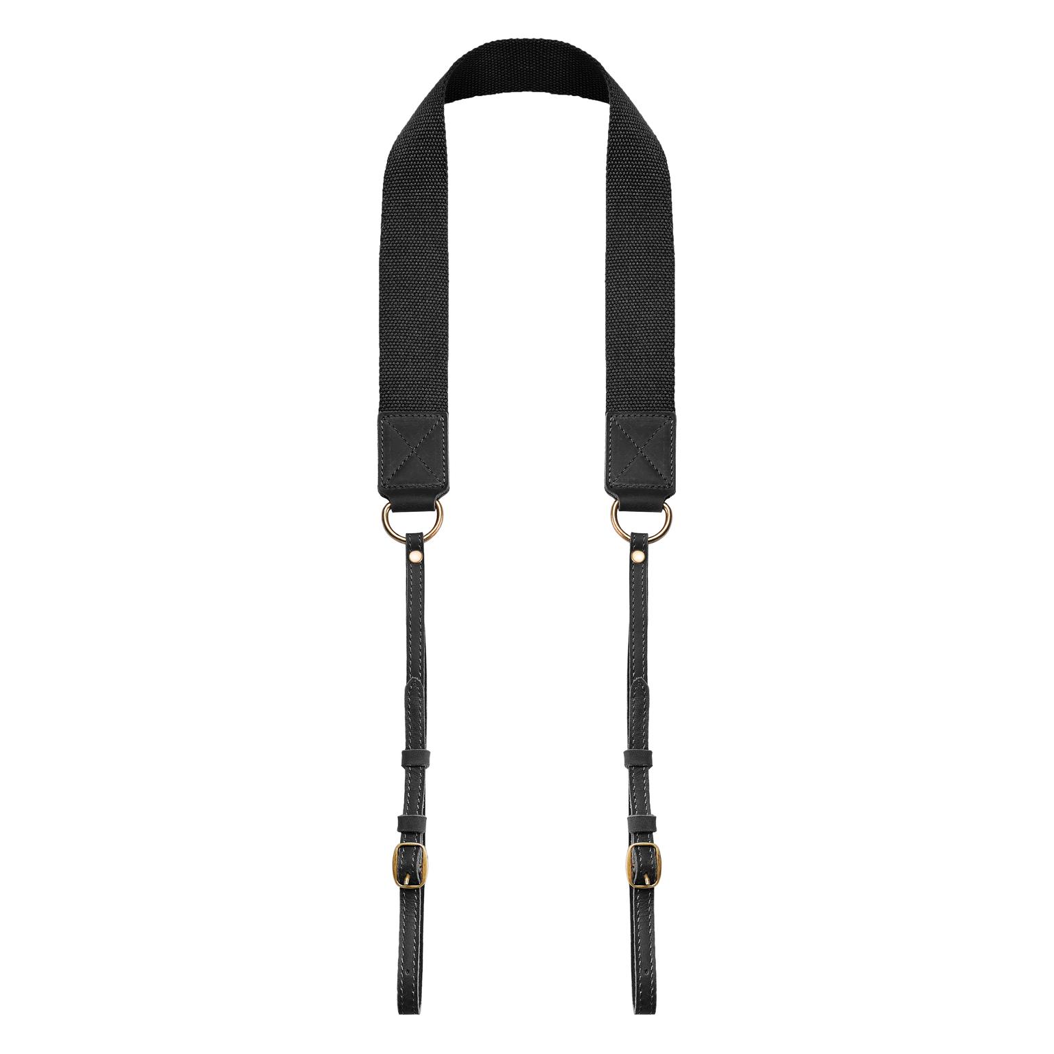 Camera Neck Strap | Black Vintage Cotton & Leather Camera Neck Strap | Black Vintage Cotton & Leather