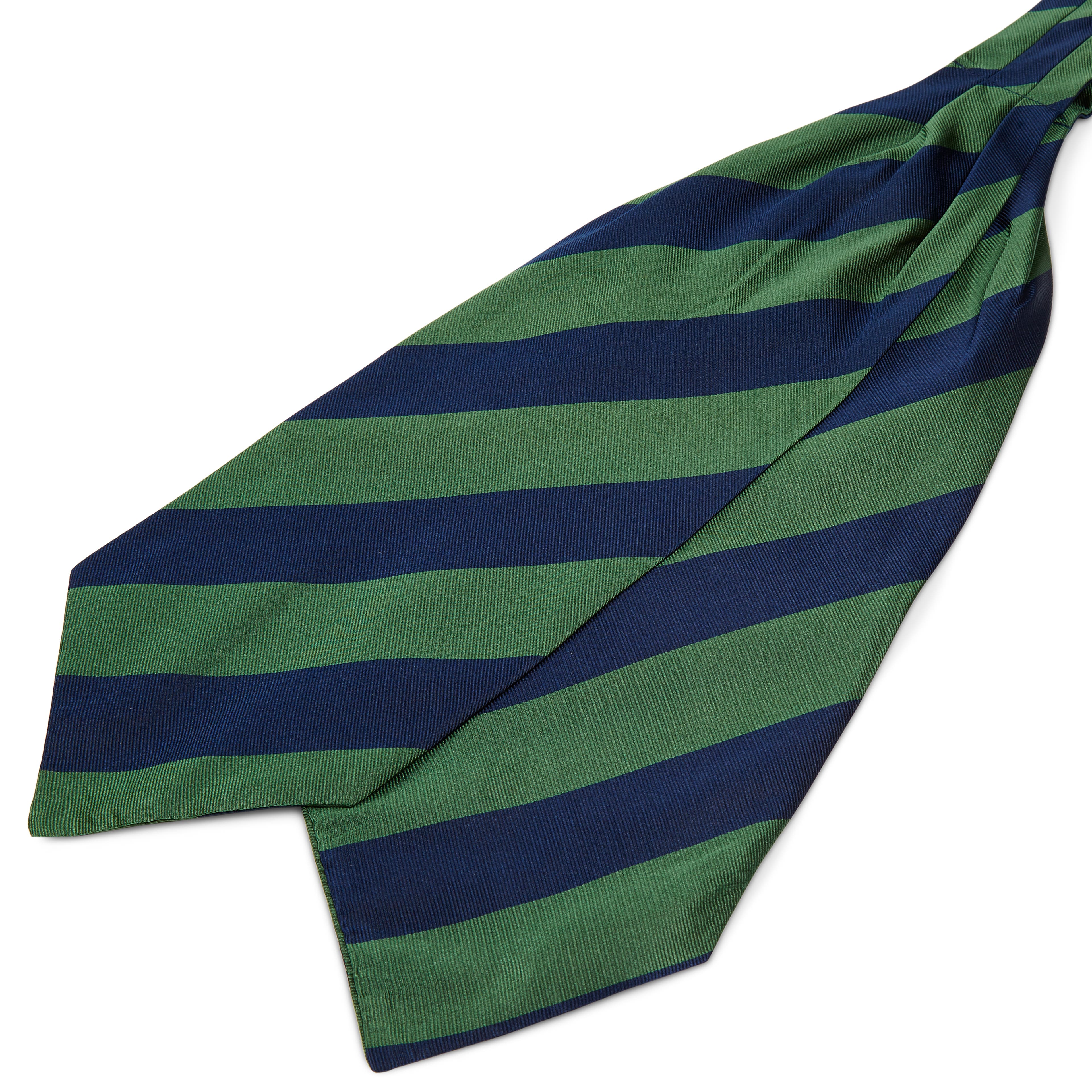 Cravată de mătase cu dungi verzi și bleumarin
