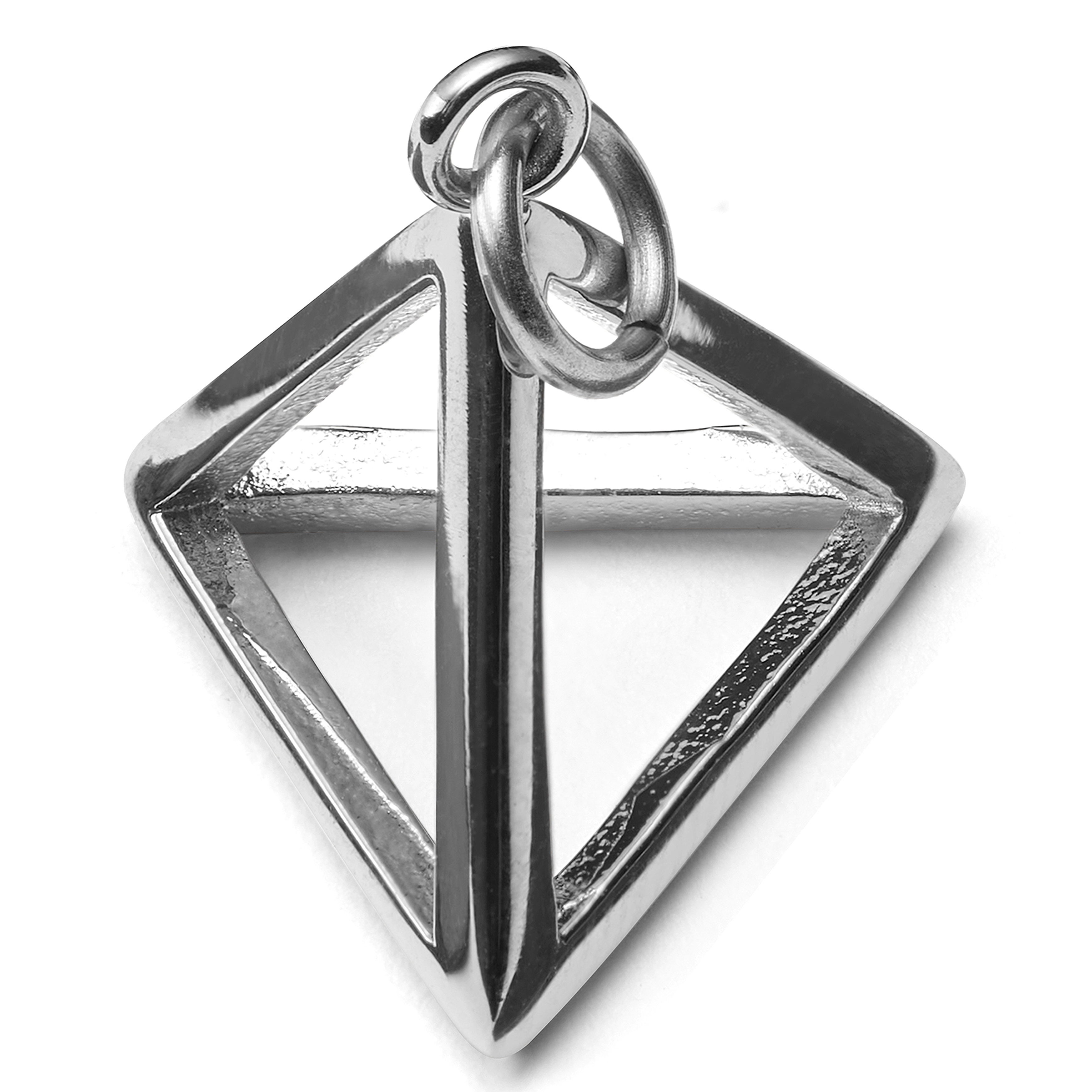 Amulette triangle en acier argenté - 2