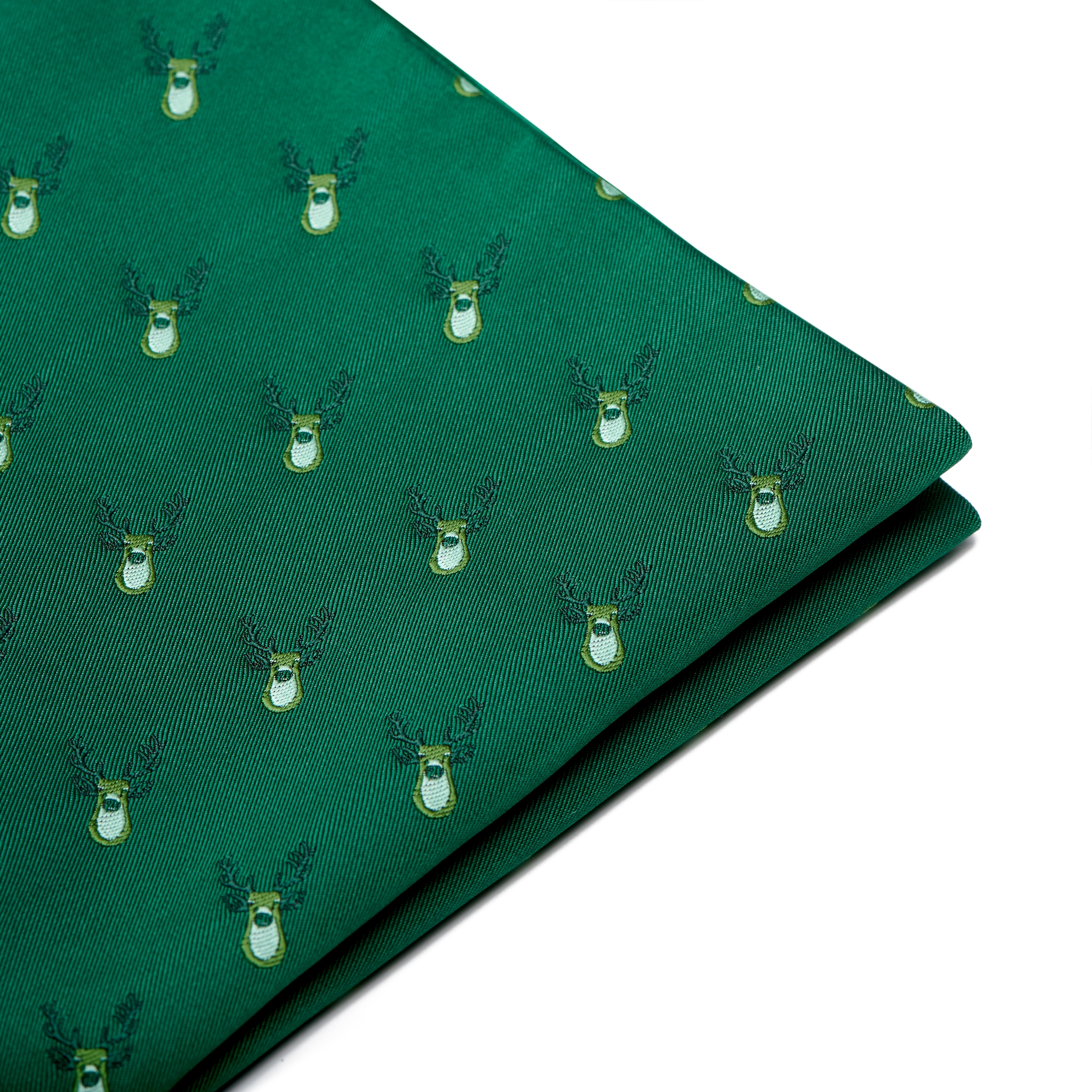 Green Christmas Reindeer Pocket Square - 2