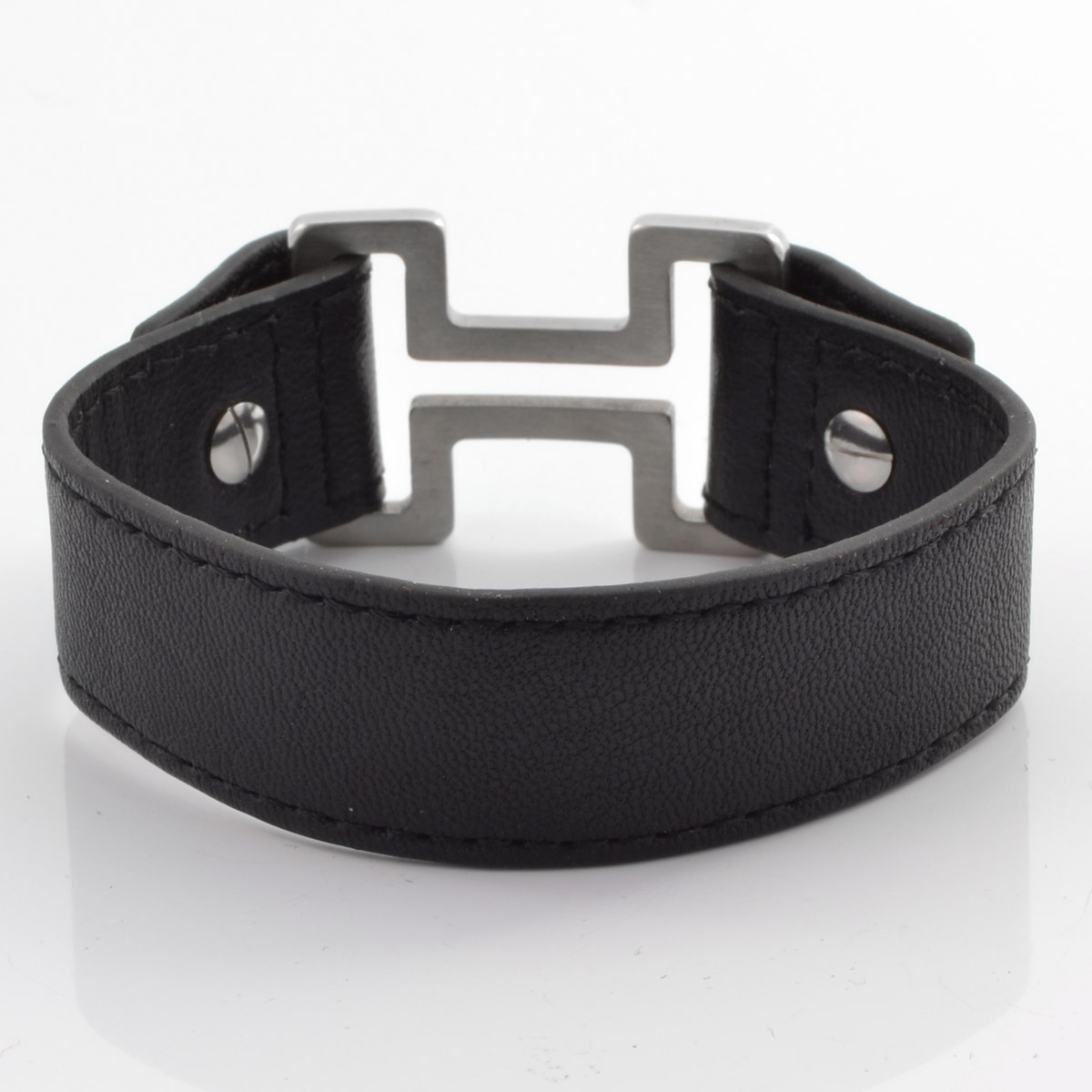 Lederarmband mit Stahlfront  - 2
