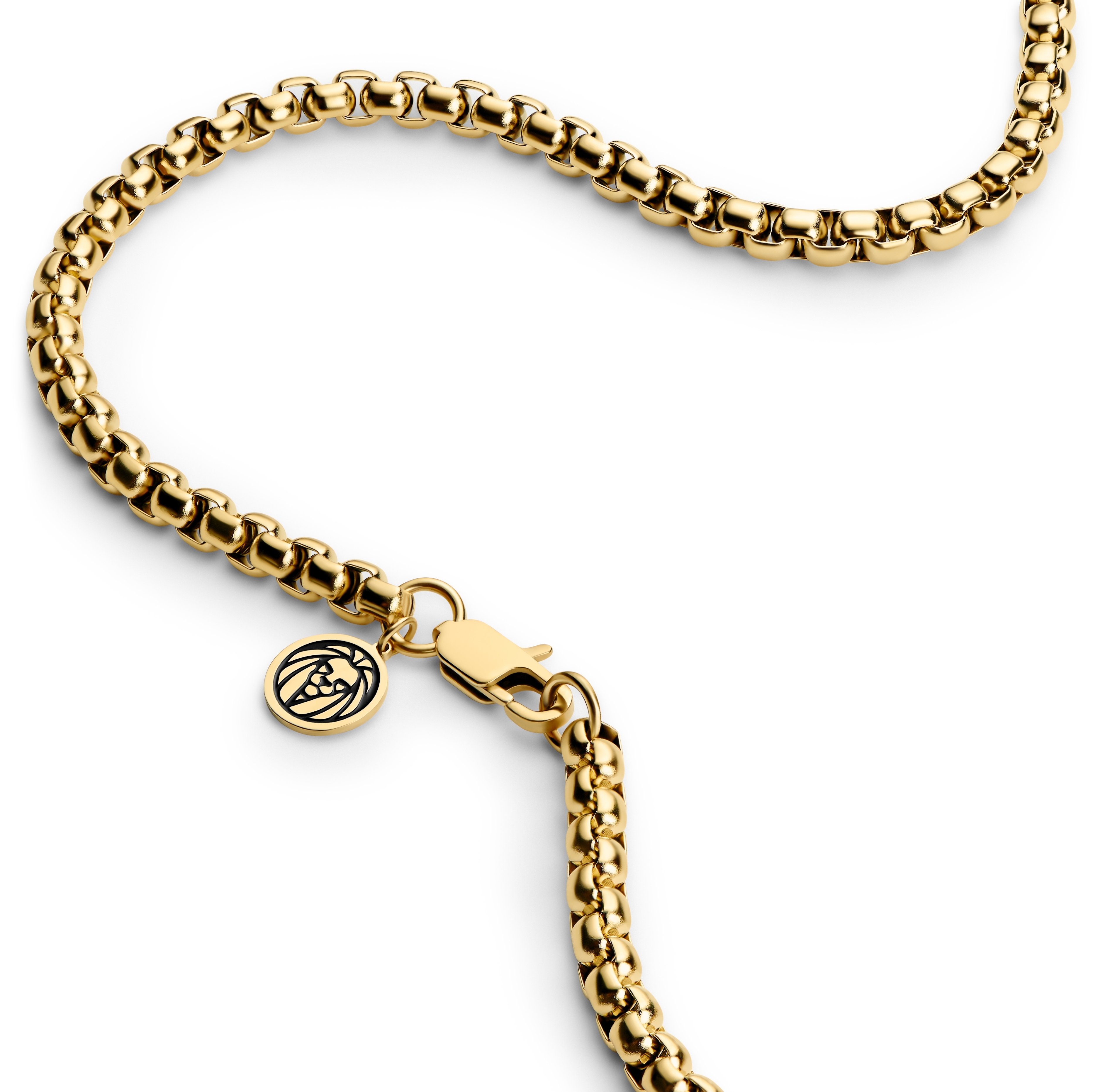 Essentials | Arany tónusú ívelt kockalánc nyaklánc 5 mm - 3