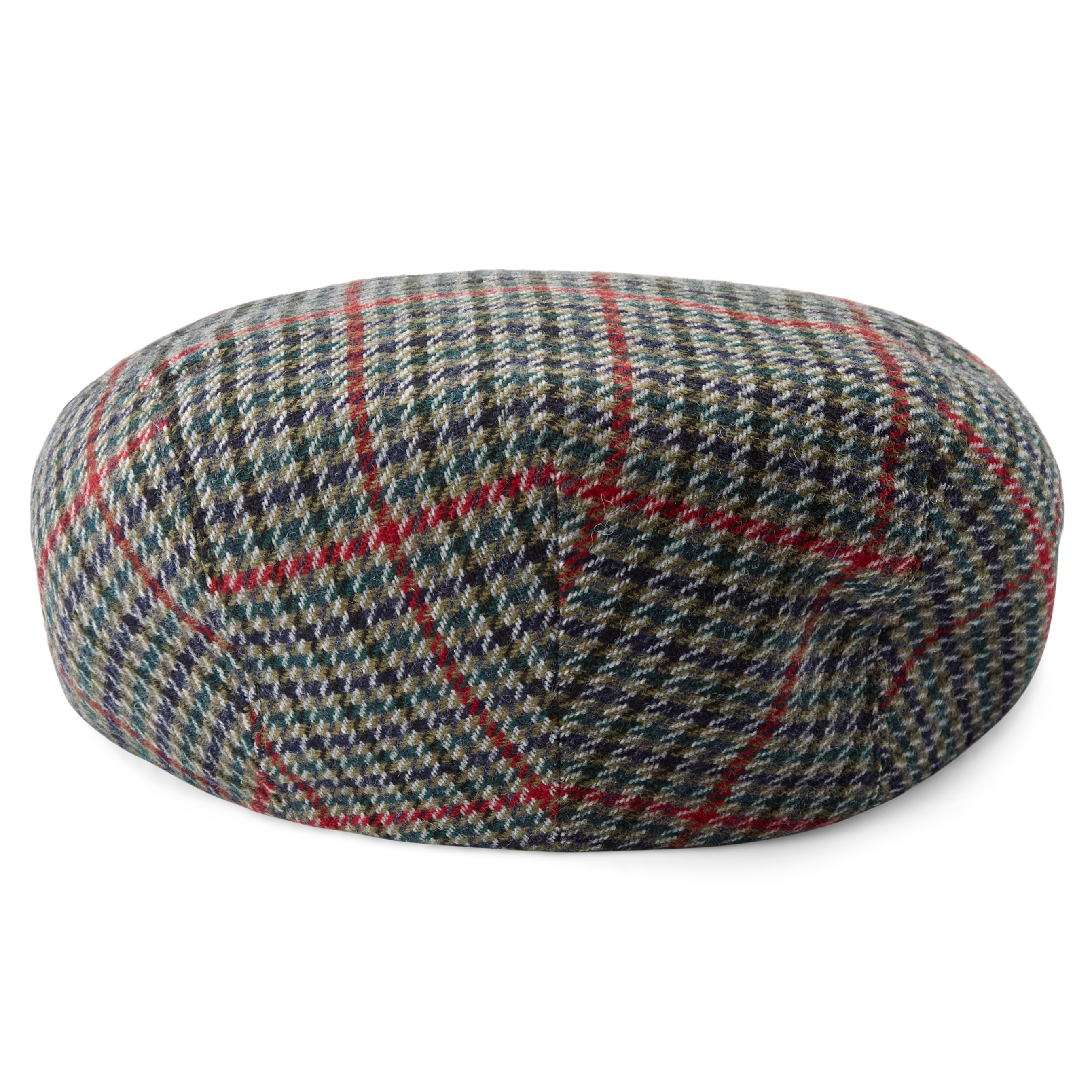 Casquette plate Fido Boston verte à motif pied de poule  - 4