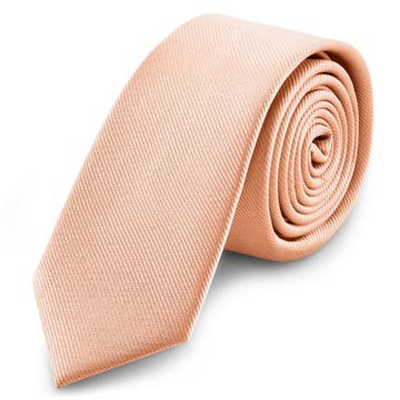 Cravate étroite en tissu gros-grain rose 6 cm