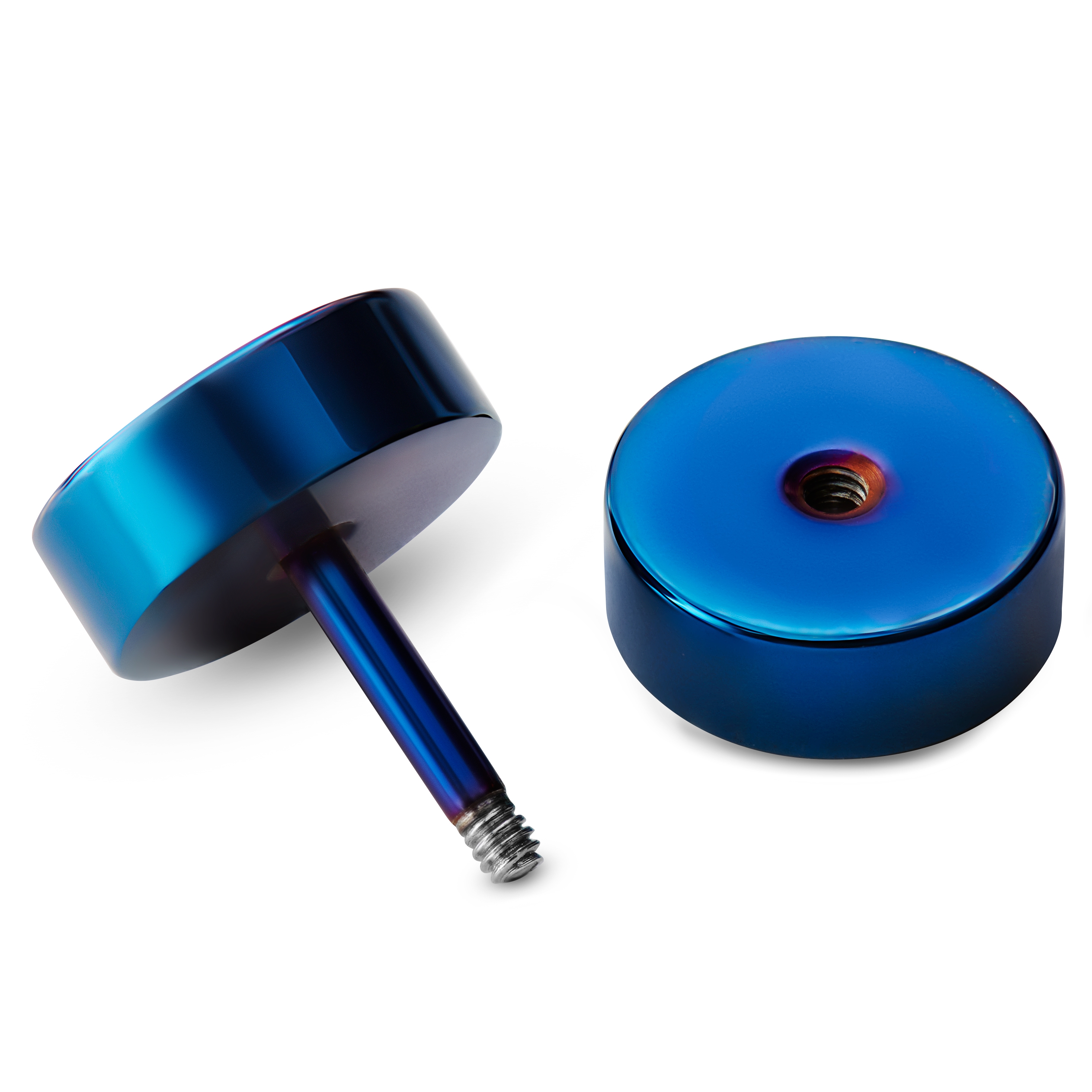 8 mm modrá studová náušnica  - 2