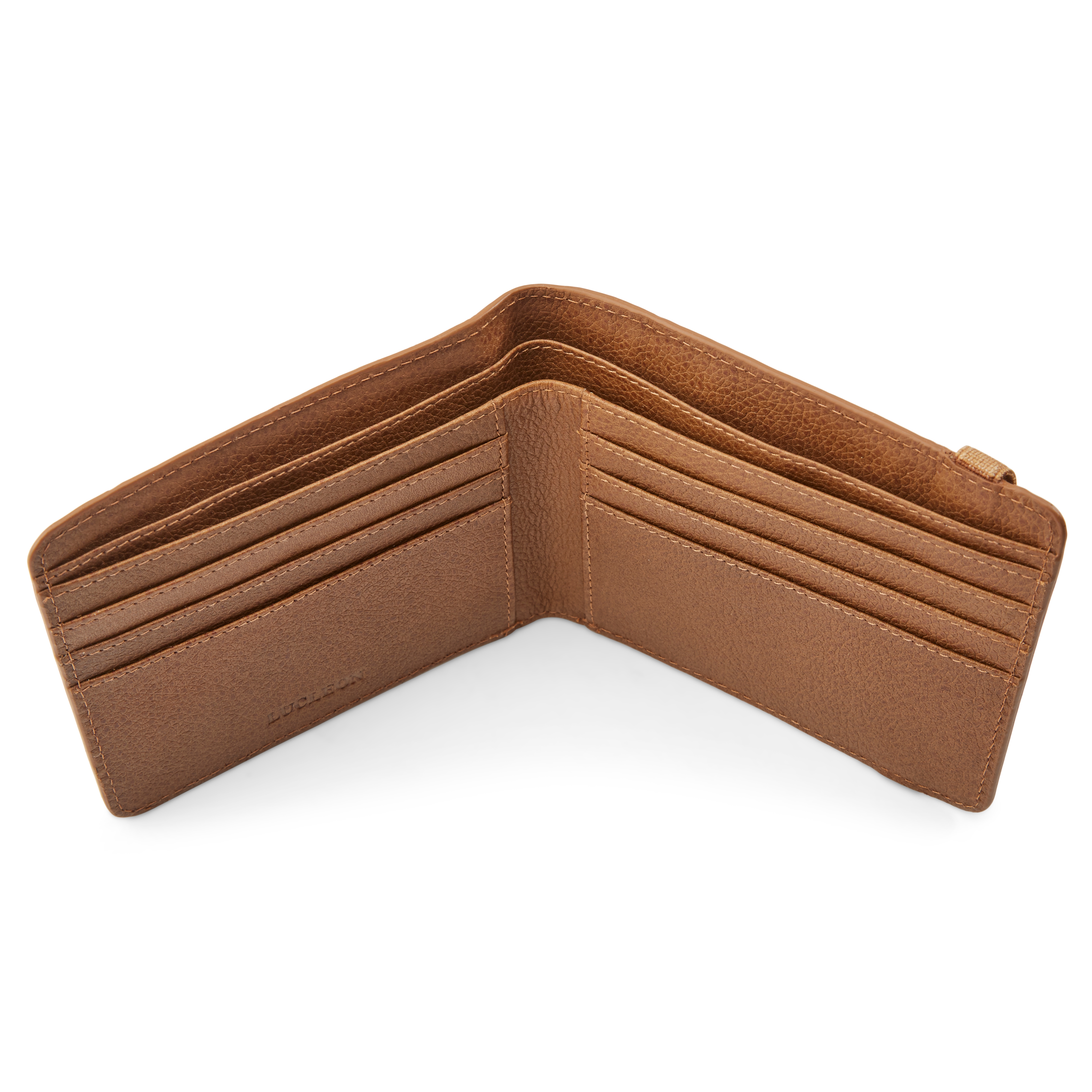 Kasztanowy skórzany portfel blokujący RFID Luca - 6