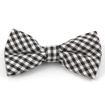 Black & White Checkered Pre-Tied Bow Tie