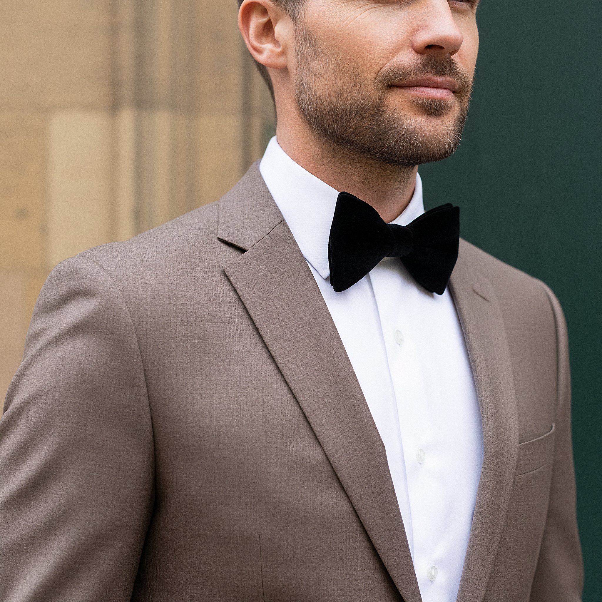 Kleos | Vorgebundene Fliege aus schwarzem Samt - 3