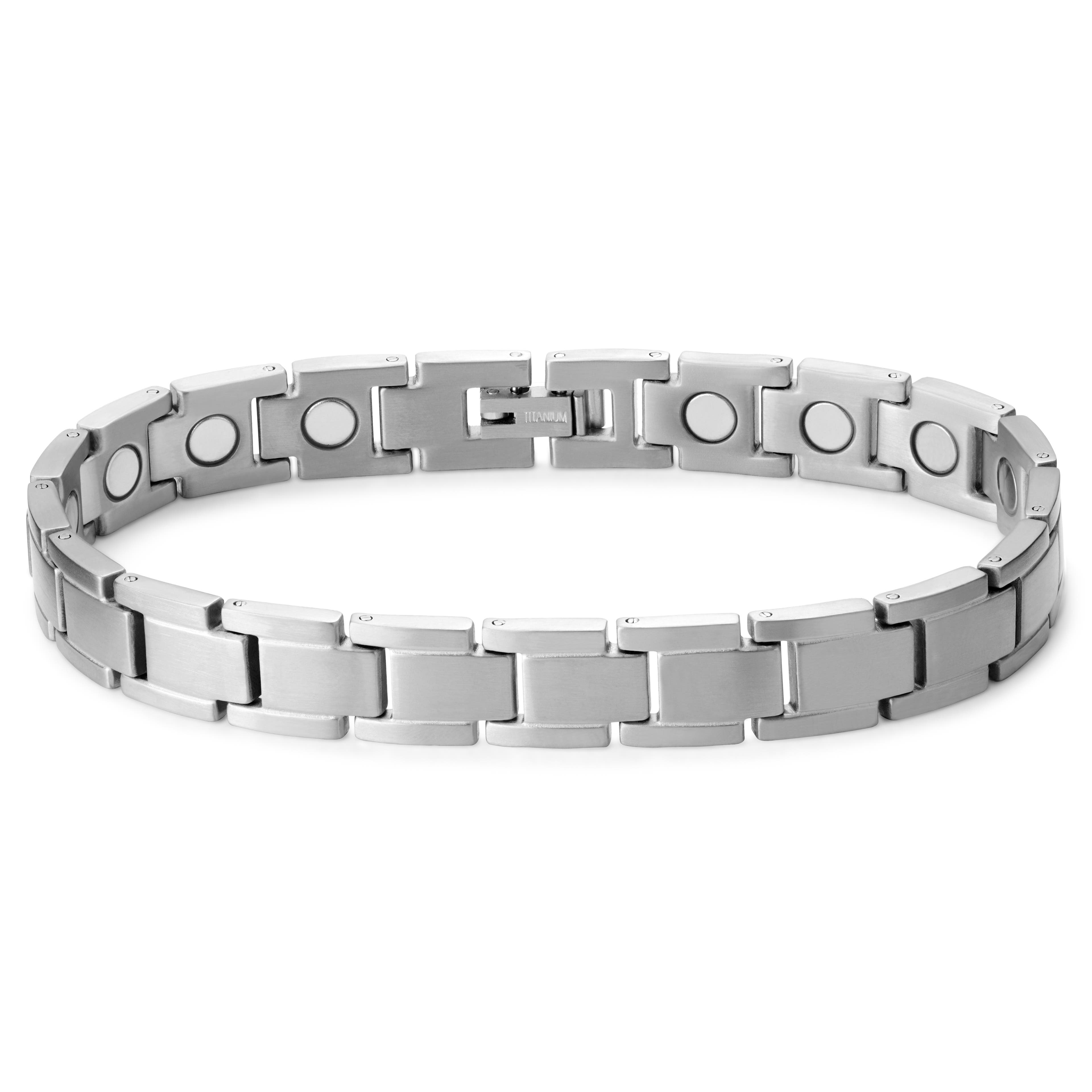 Silver-Tone Pure Magnetic Titanium Bracelet