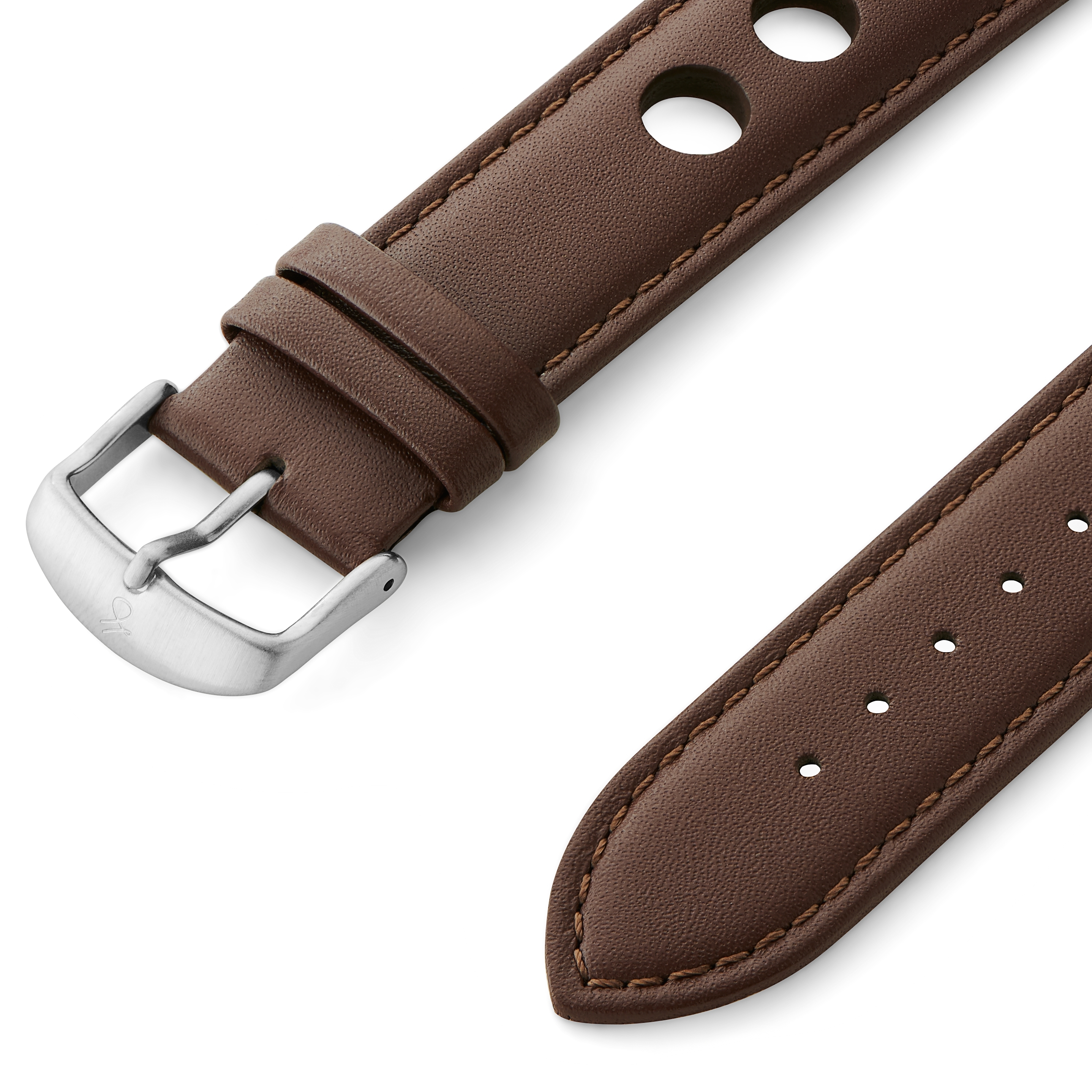 Monterey | Brown Leather Racing Watch Strap - 2