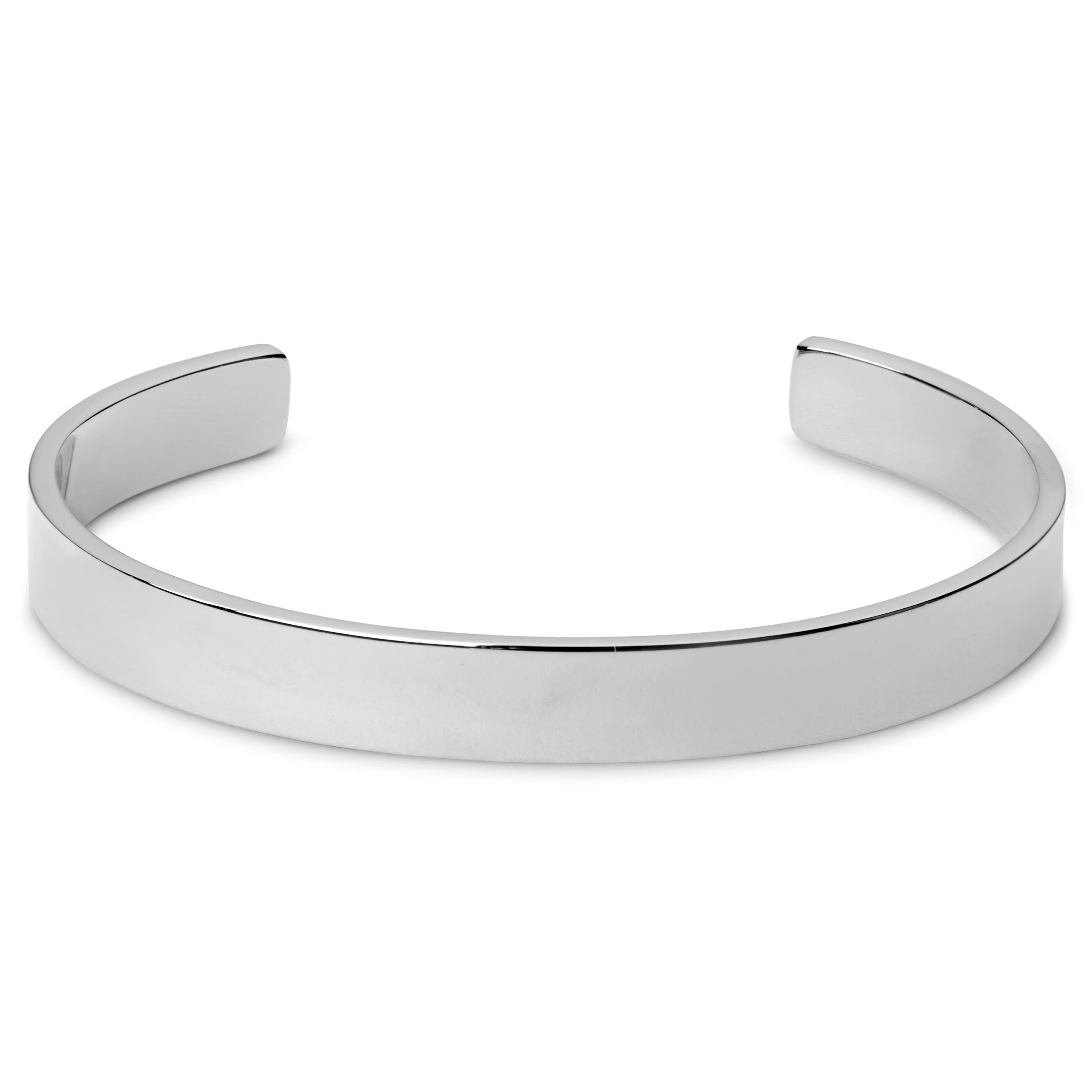 Silver-Tone Stainless Steel Cuff Bracelet, In stock!