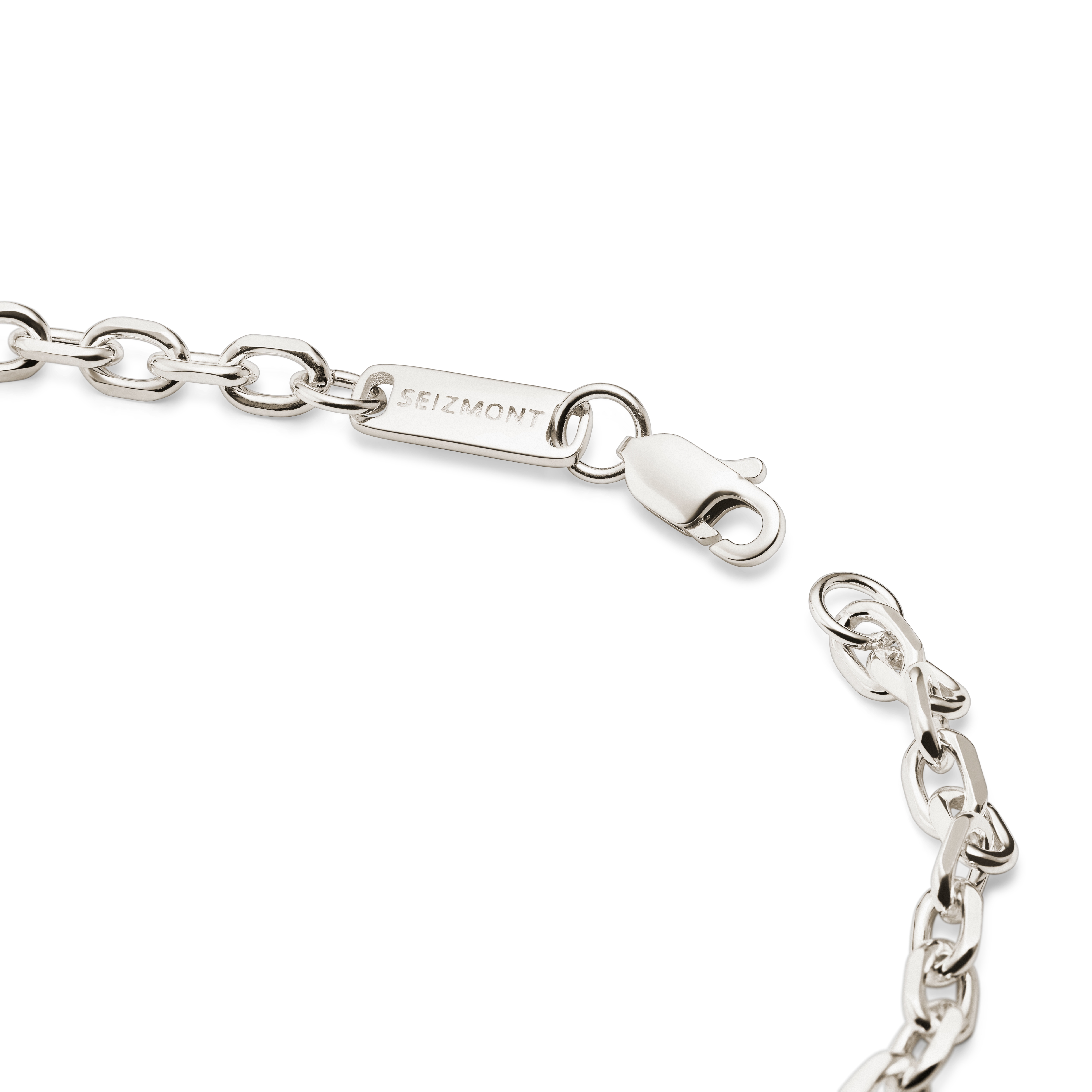 Argentia | Pinnoittamaton Raaka 925 Sterlinghopea 4 mm Kaapeliketju Rannekoru - 4