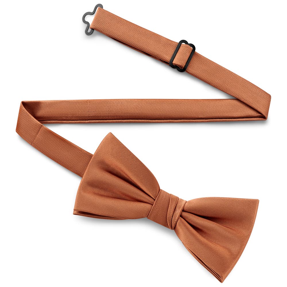 hover: Cognac Pre-Tied Satin Bow Tie hover: Cognac Pre-Tied Satin Bow Tie