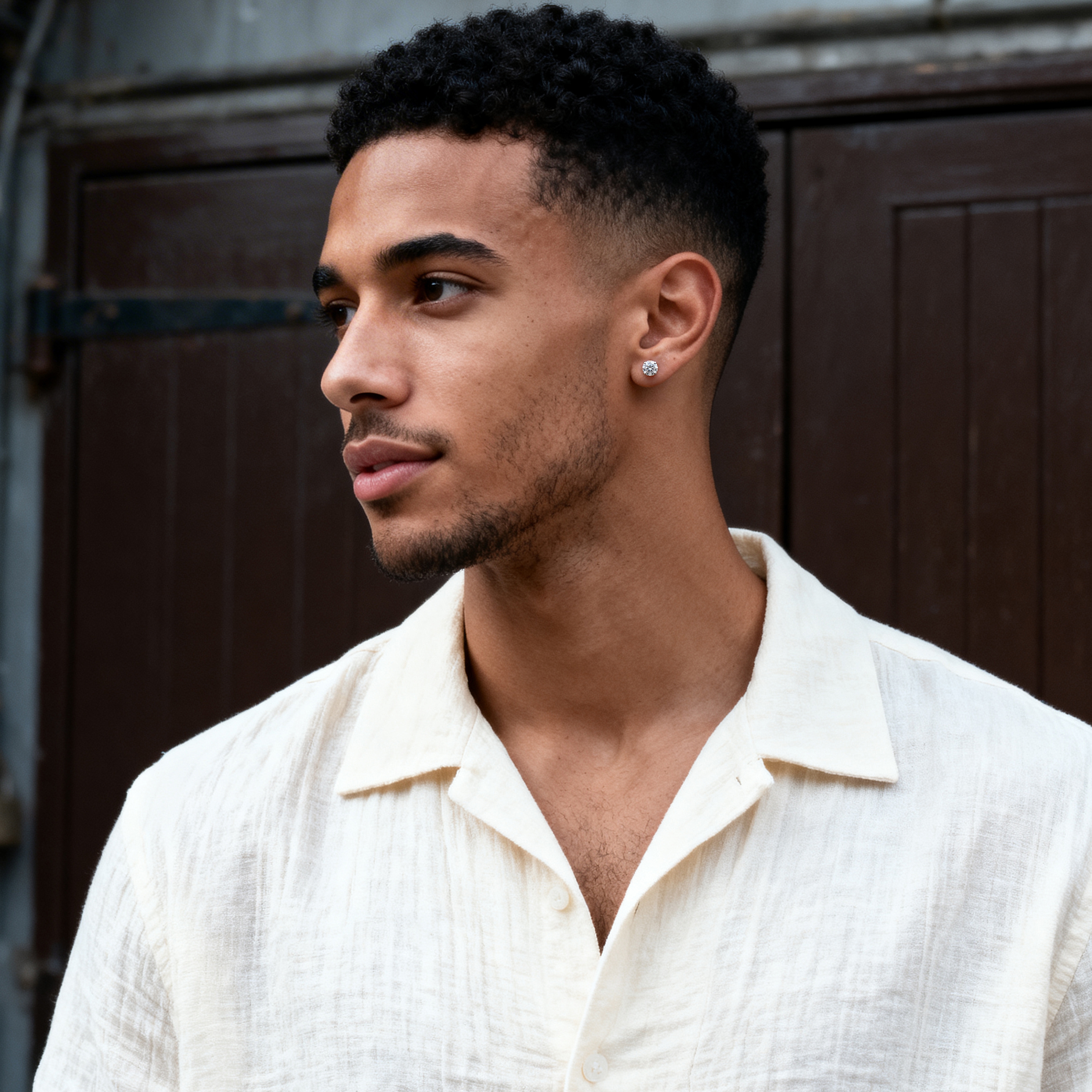 Lucid | 925 Sterling Silver 6mm Round Zirconia Stud Earring - 3