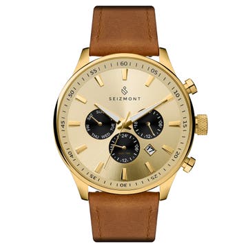 Brown, Gold-Tone & Black Subdials Troika Watch Brown, Gold-Tone & Black Subdials Troika Watch