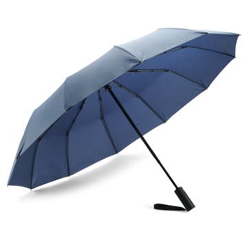 Тъмносин автоматичен сгъваем чадър