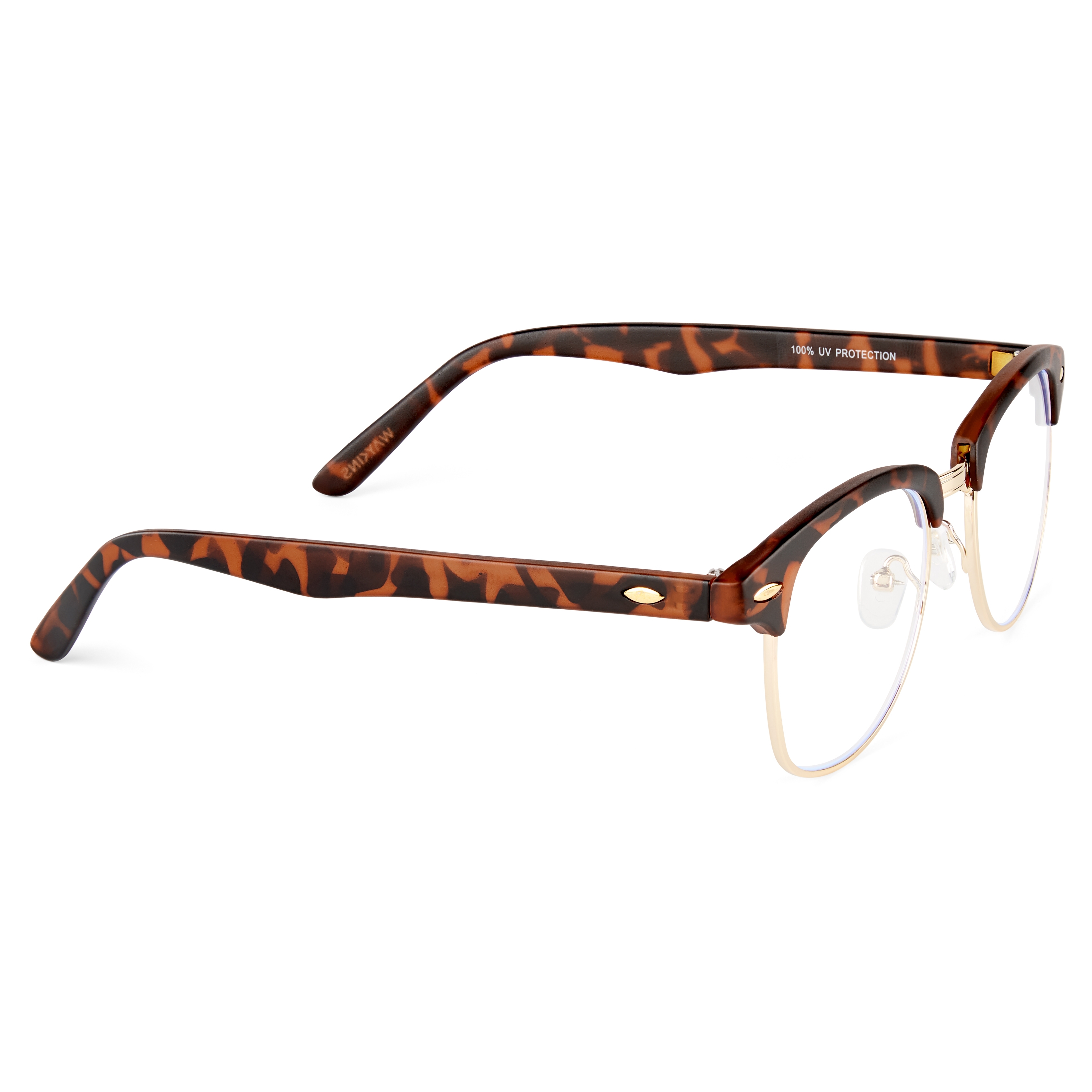 Will Vista Ögonbrynsglasögon med Guldfärg och Sköldpaddsmönster & Klara Glas - 4