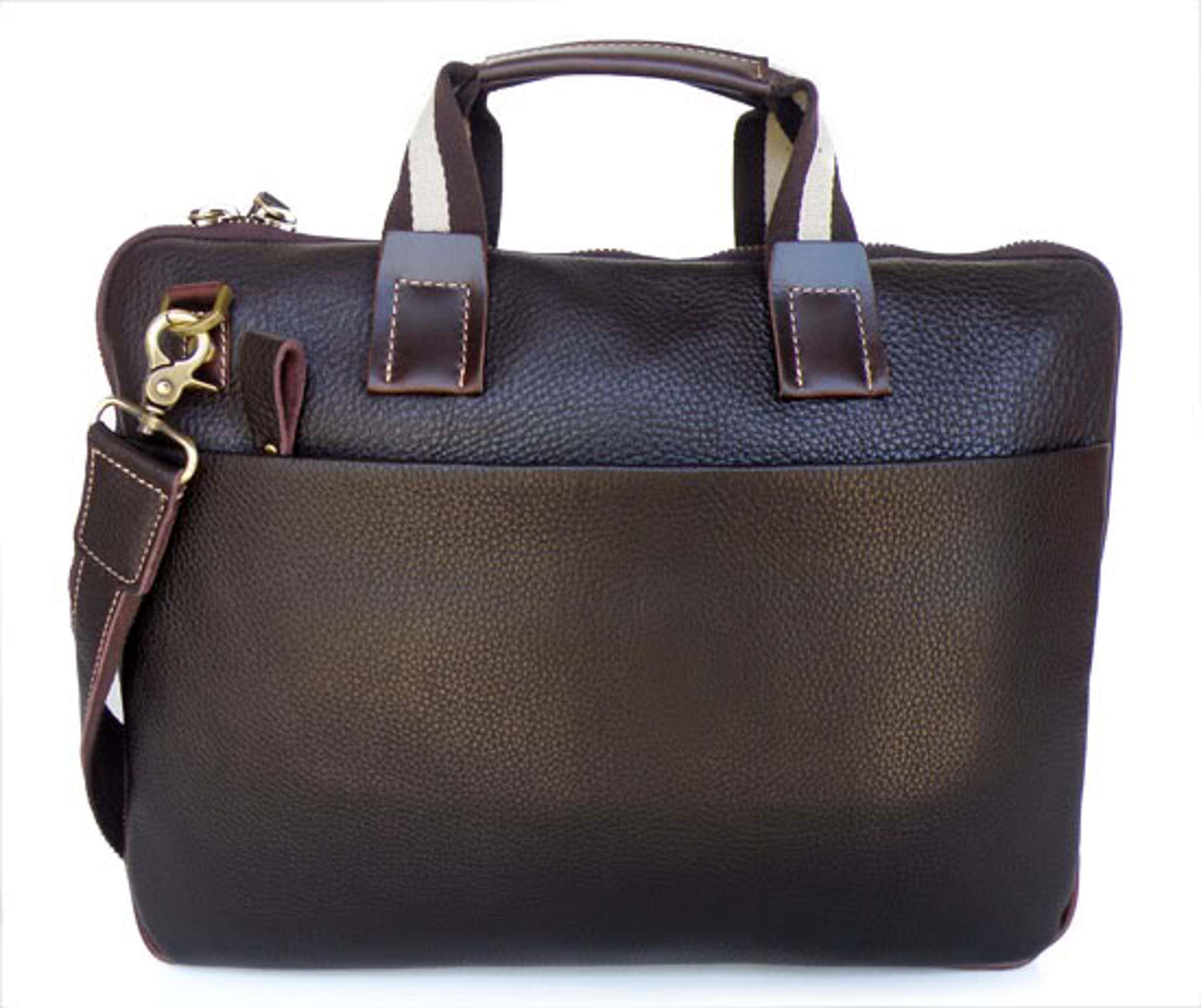 Dark Brown Leather Computer Bag In stock! Delton Bags