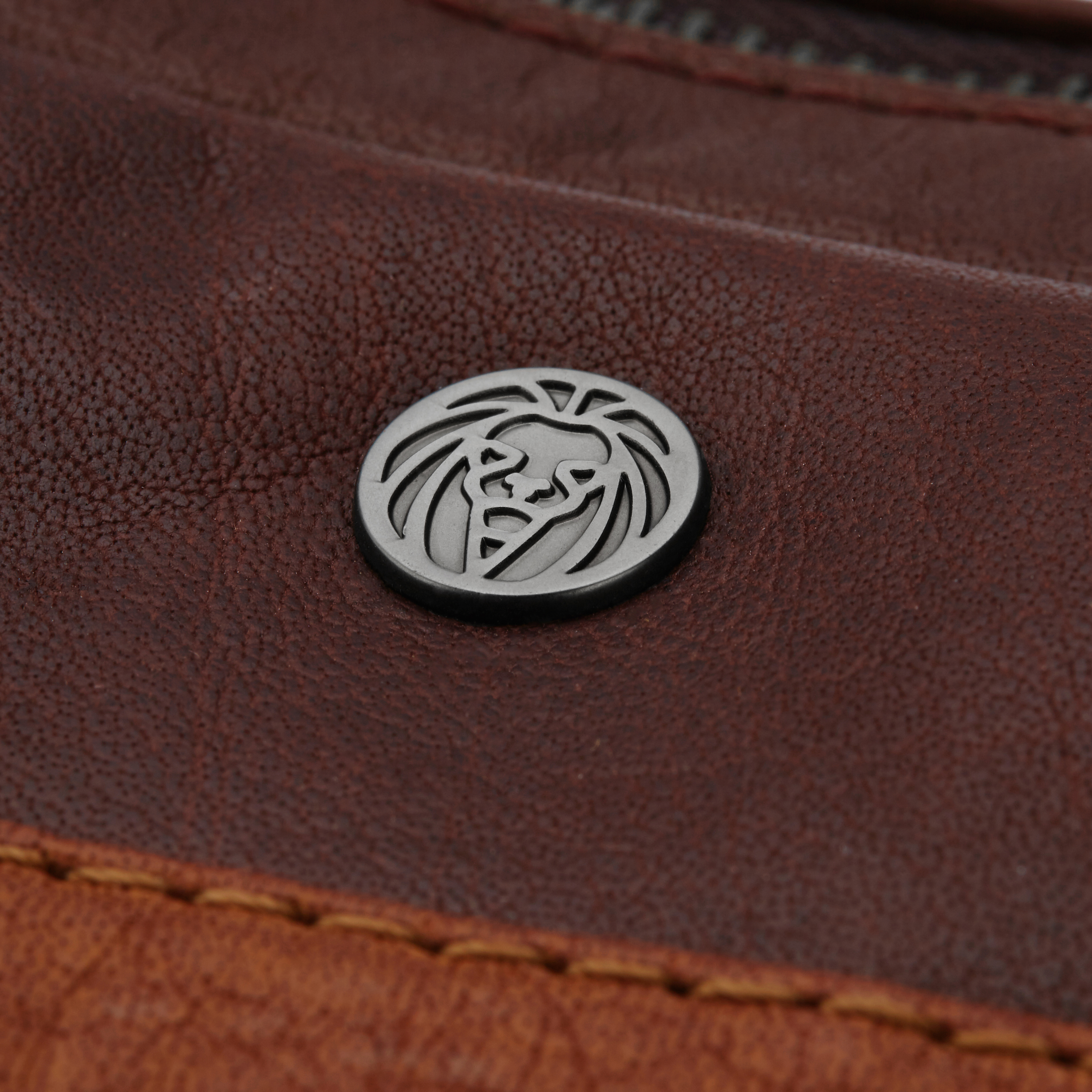 Oxford Brown & Tan Laptop Leather Bag - 8