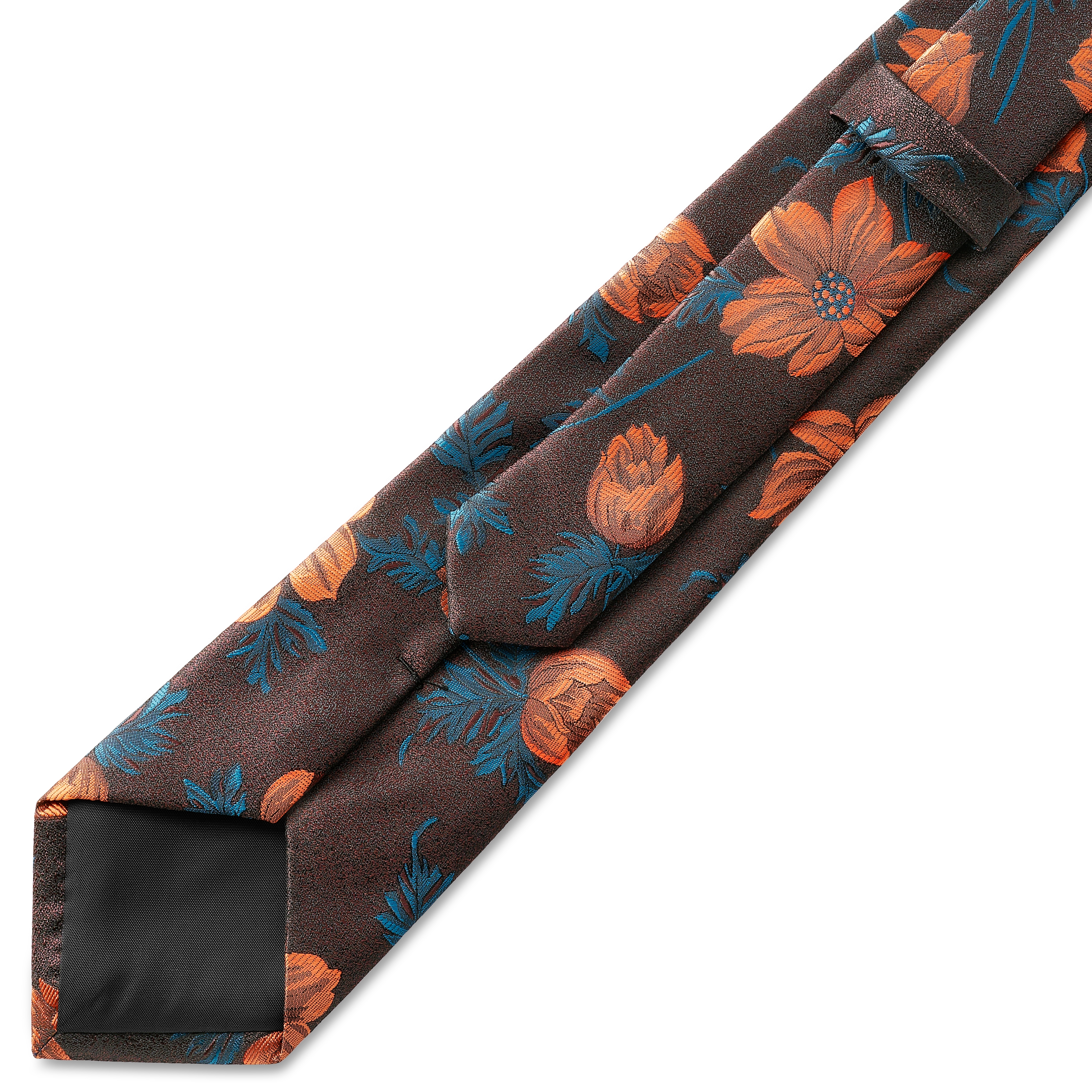 Dianthus | 7 cm Burnt Orange and Turquoise Flower Tie - 3