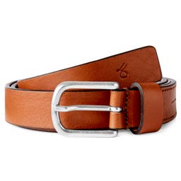 Fayann Cognac Italian Leather Belt 