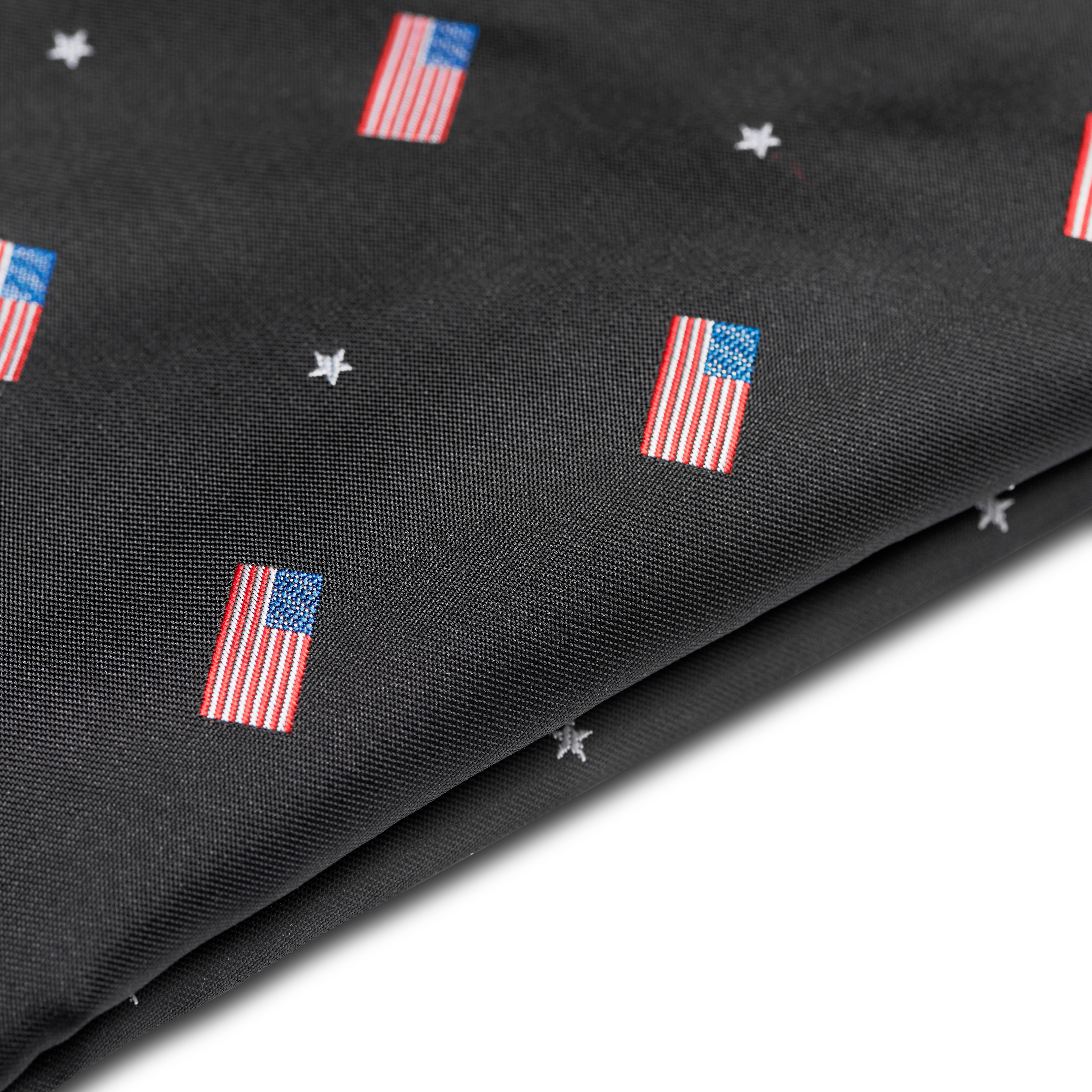 Black American Flag Pattern Pocket Square - 2