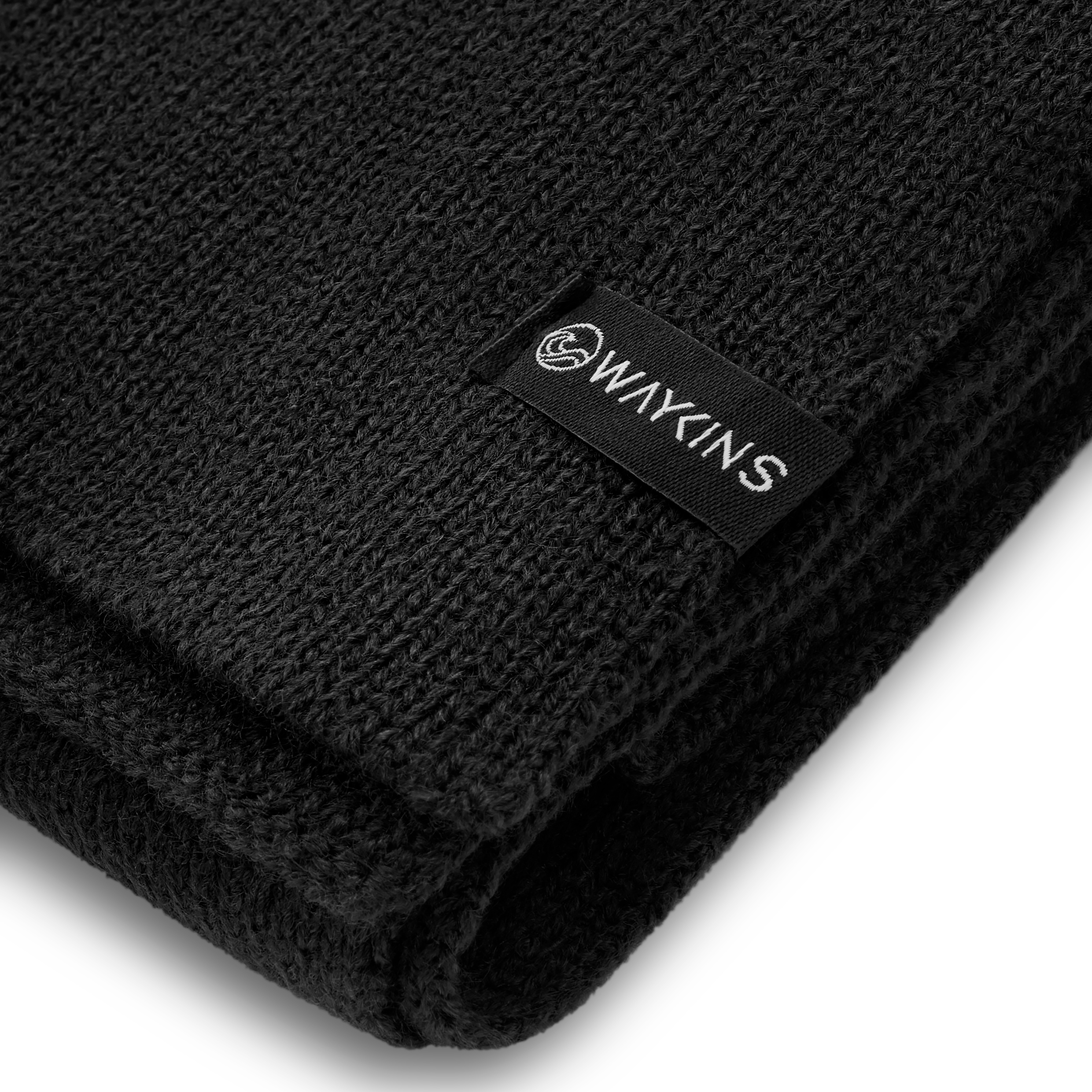 Baltic | Black Fine Knitted Acrylic Scarf - 3