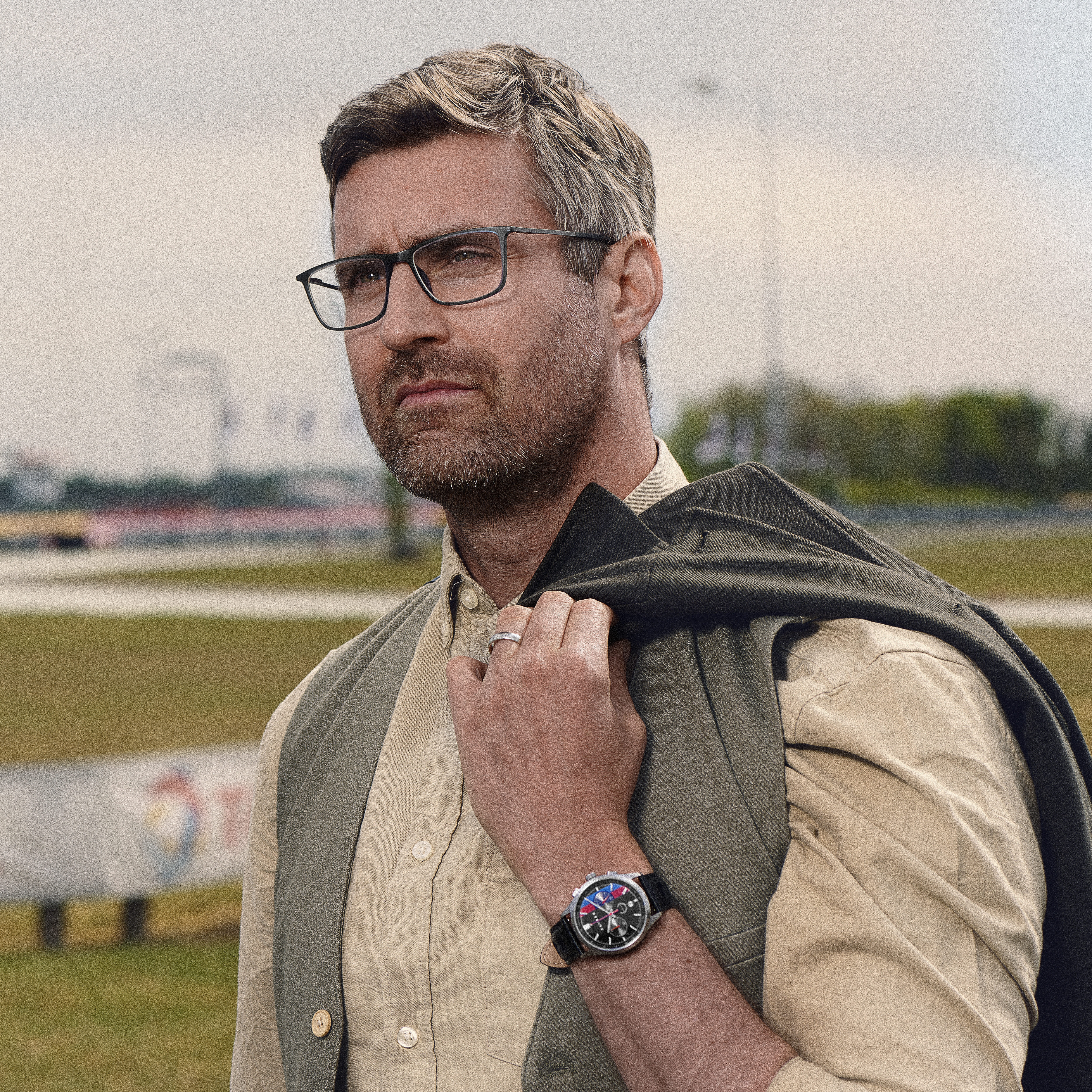 Monterey  | Red & Blue Racing Chronograph Leather Watch - 5