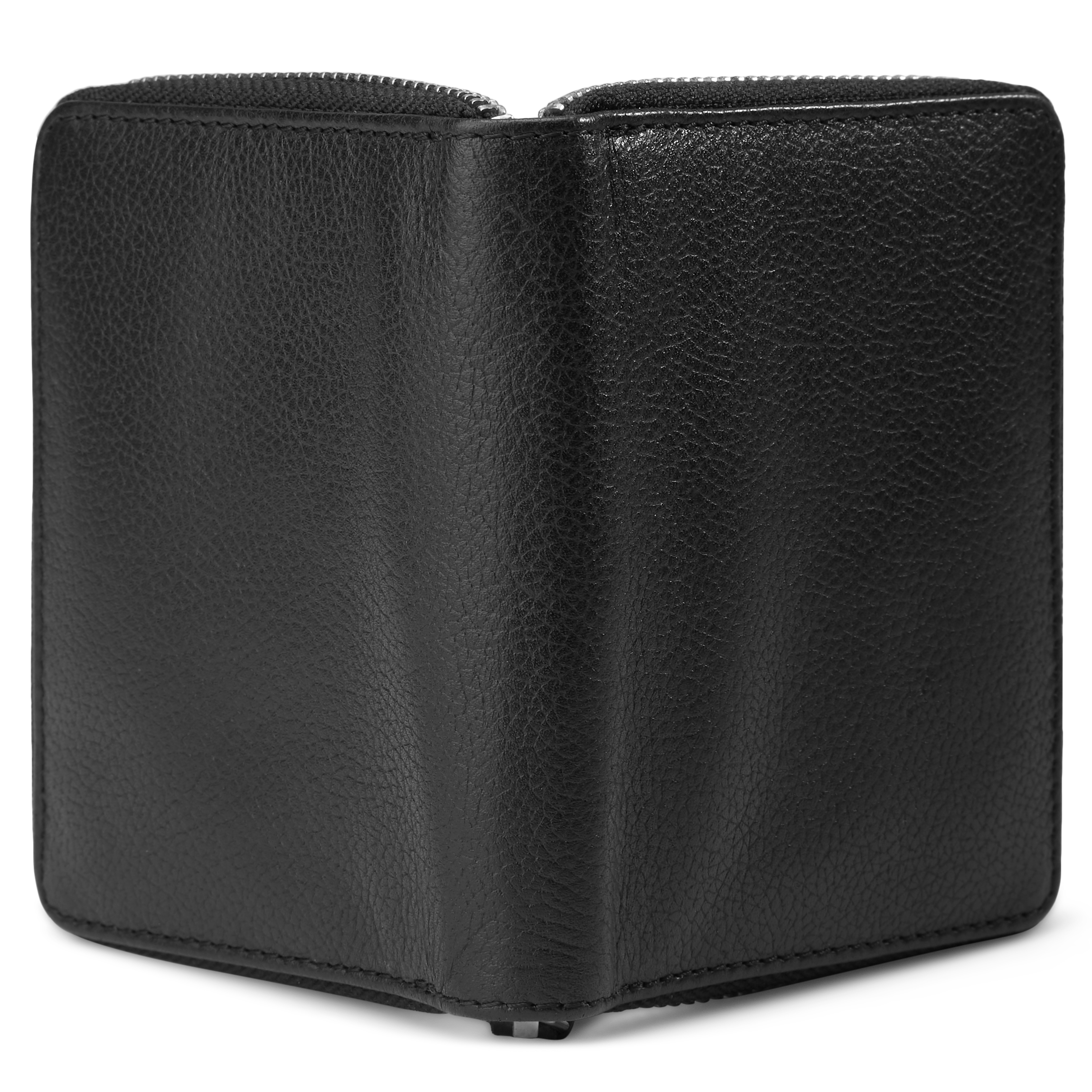 Mini cartera de cuero negro con bloqueo RFID Sky  - 3