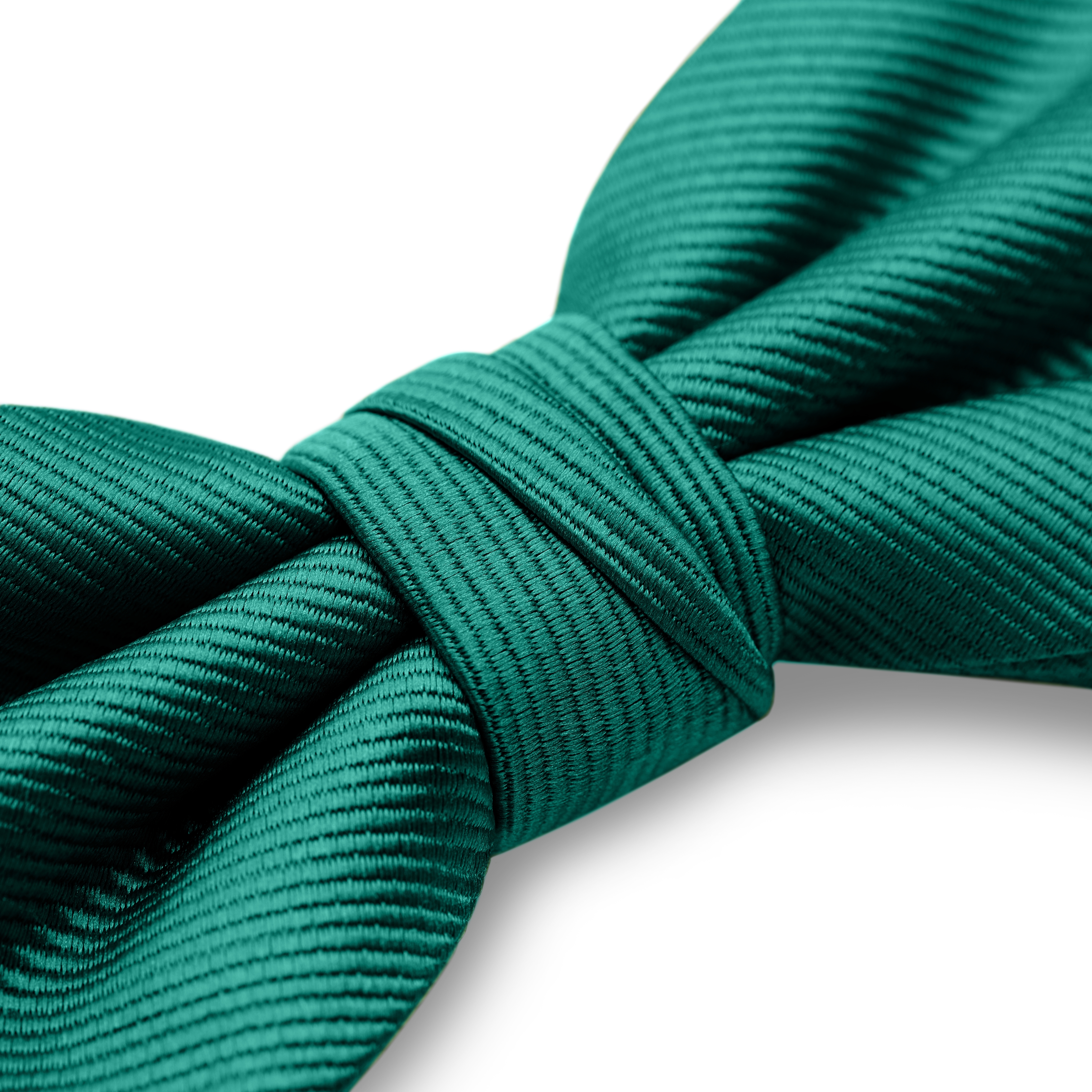 Papillon pre-annodato verde smeraldo con motivo gros-grain - 4