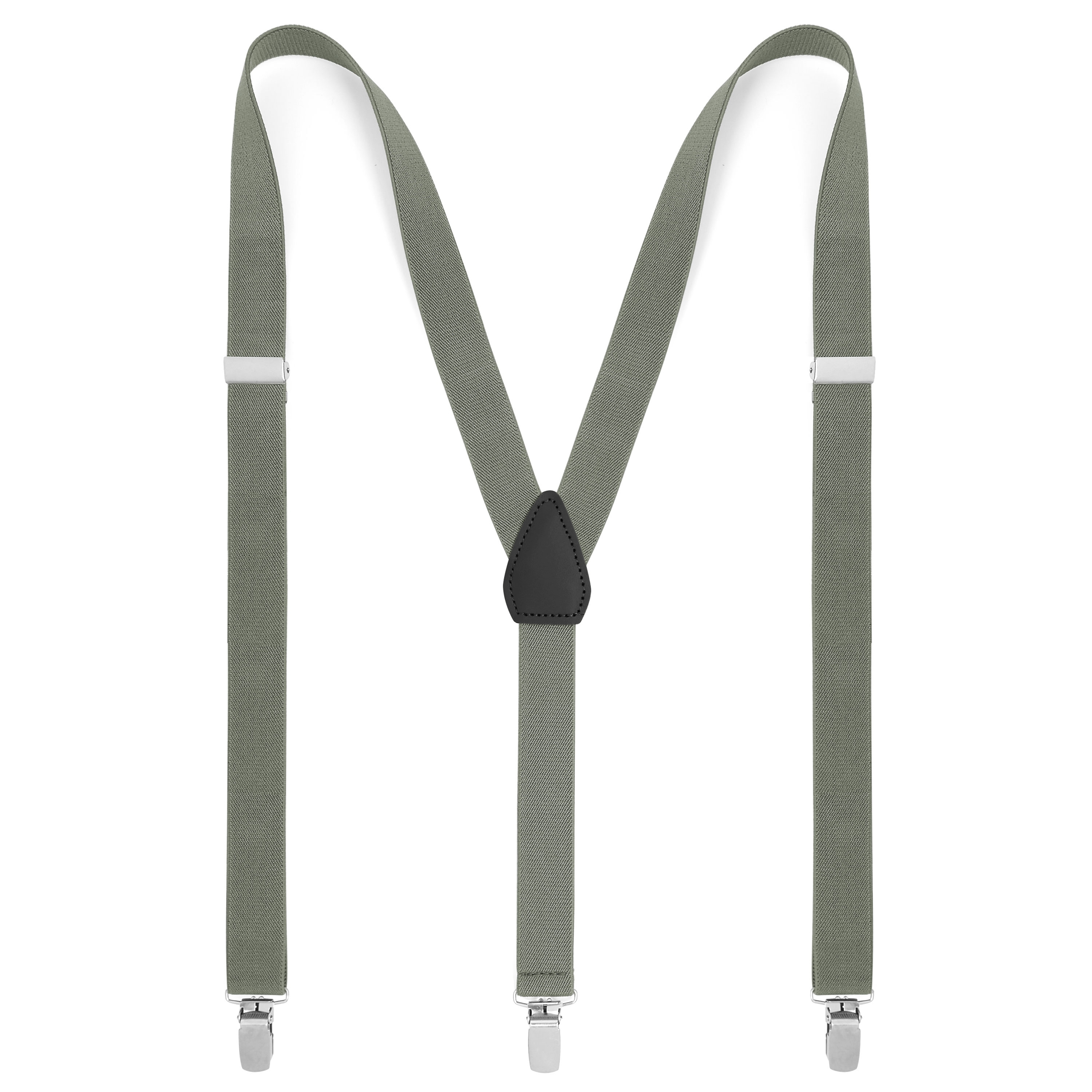 Schlankes Set aus anthrazitfarbenen und blaugrauen Clip-On-Hosenträgern - 2