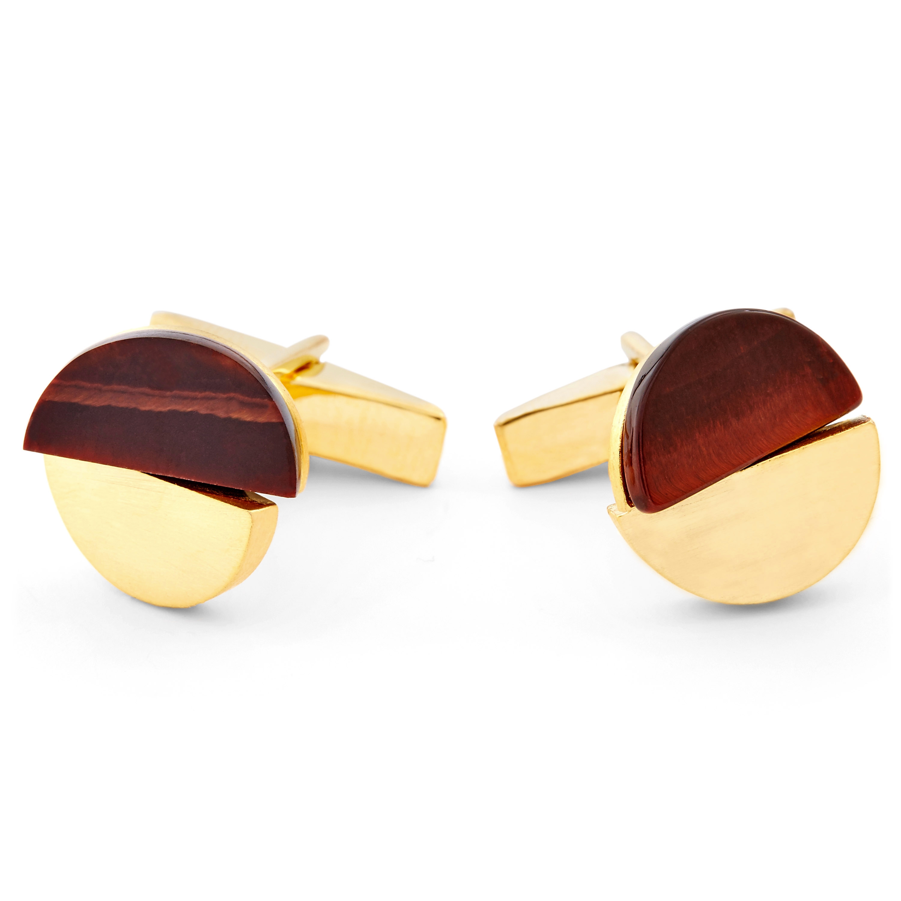 Pozlátené gombíky zo striebra 925 Tigrie oko - 1